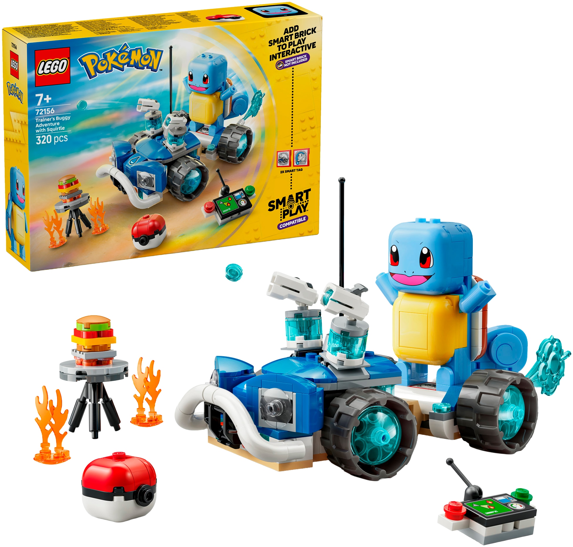 LEGO® Konstruktionsspielsteine »SMART Play: Trainer-Buggyabenteuer mit Schiggy (72156), LEGO Pokémon« Mit SMART Brick kombatibel (nicht enthalten)