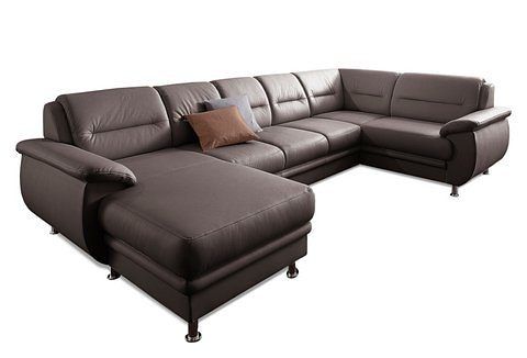 sit&more Wohnlandschaft "Mailand U-Form, B: 312 cm, XXL-Couch mit Komfortpolsterung" mit Schlaffunktion, Liegefl. 122x247 cm, diverse Lederqualitäten