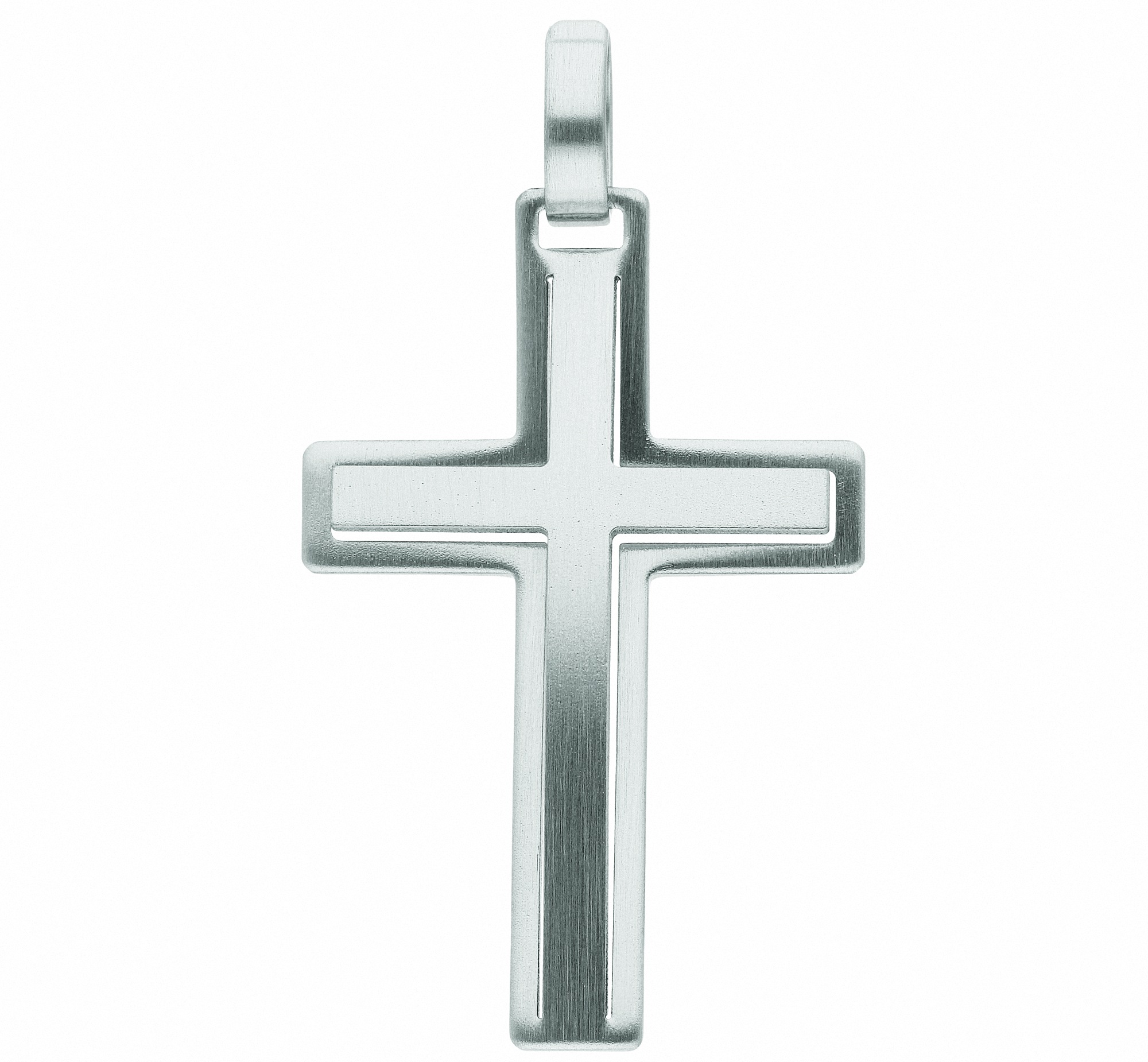 ADELIA ́S Damen Kreuzanhänger "Damen & Herren Edelstahl Kreuz Anhänger", Damen, Edelstahl, silber, Edelstahl, Schmuckanhänger, Edelstahlschmuck für
