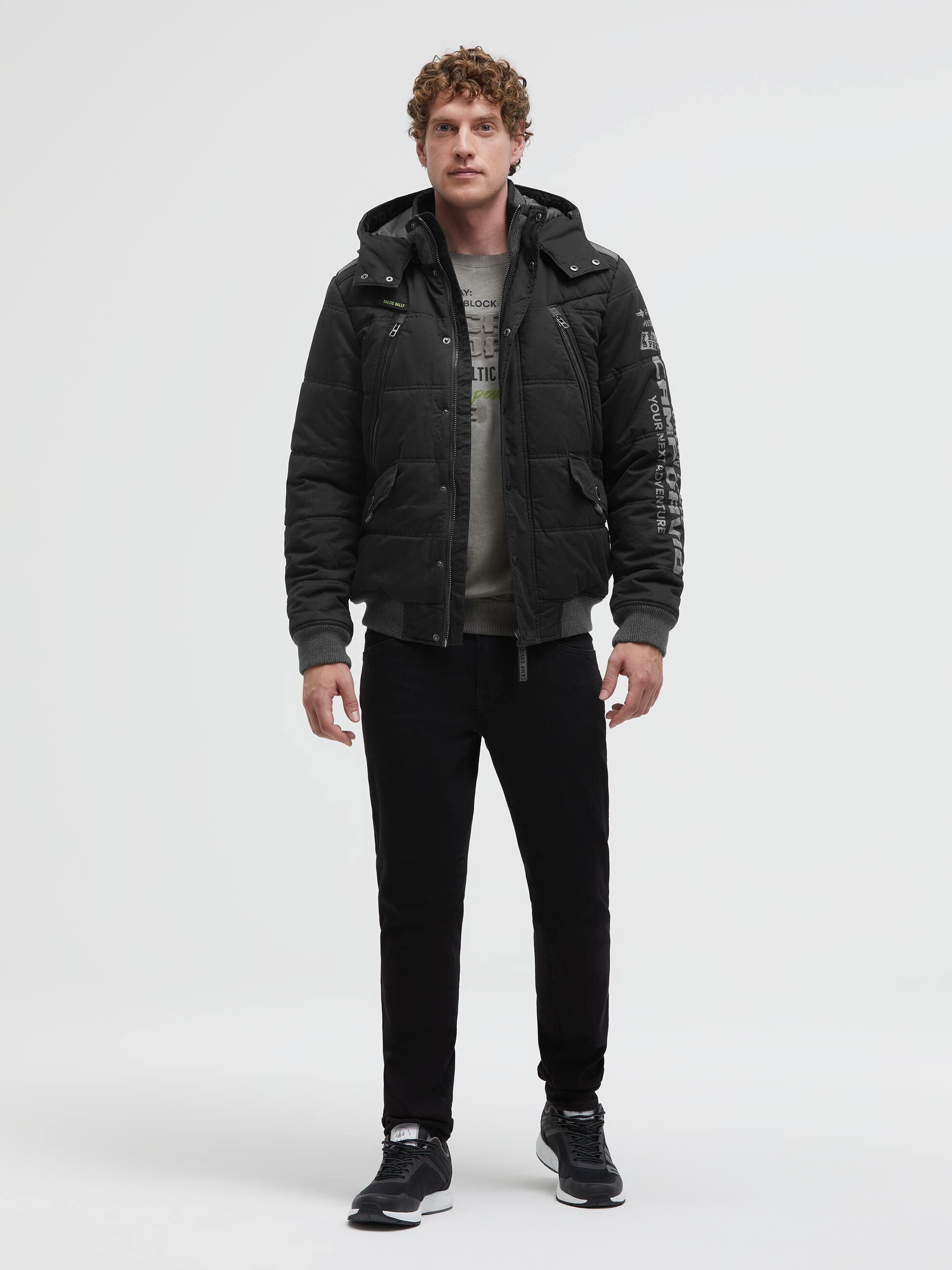 CAMP DAVID Winterjacke mit Kapuze mit Brusttaschen