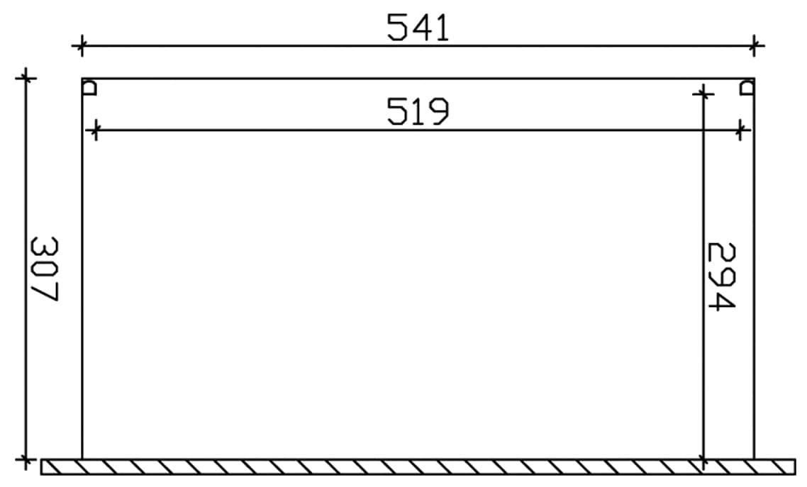 Skanholz Terrassendach »Genua«, 541 cm Breite, verschiedene Tiefe