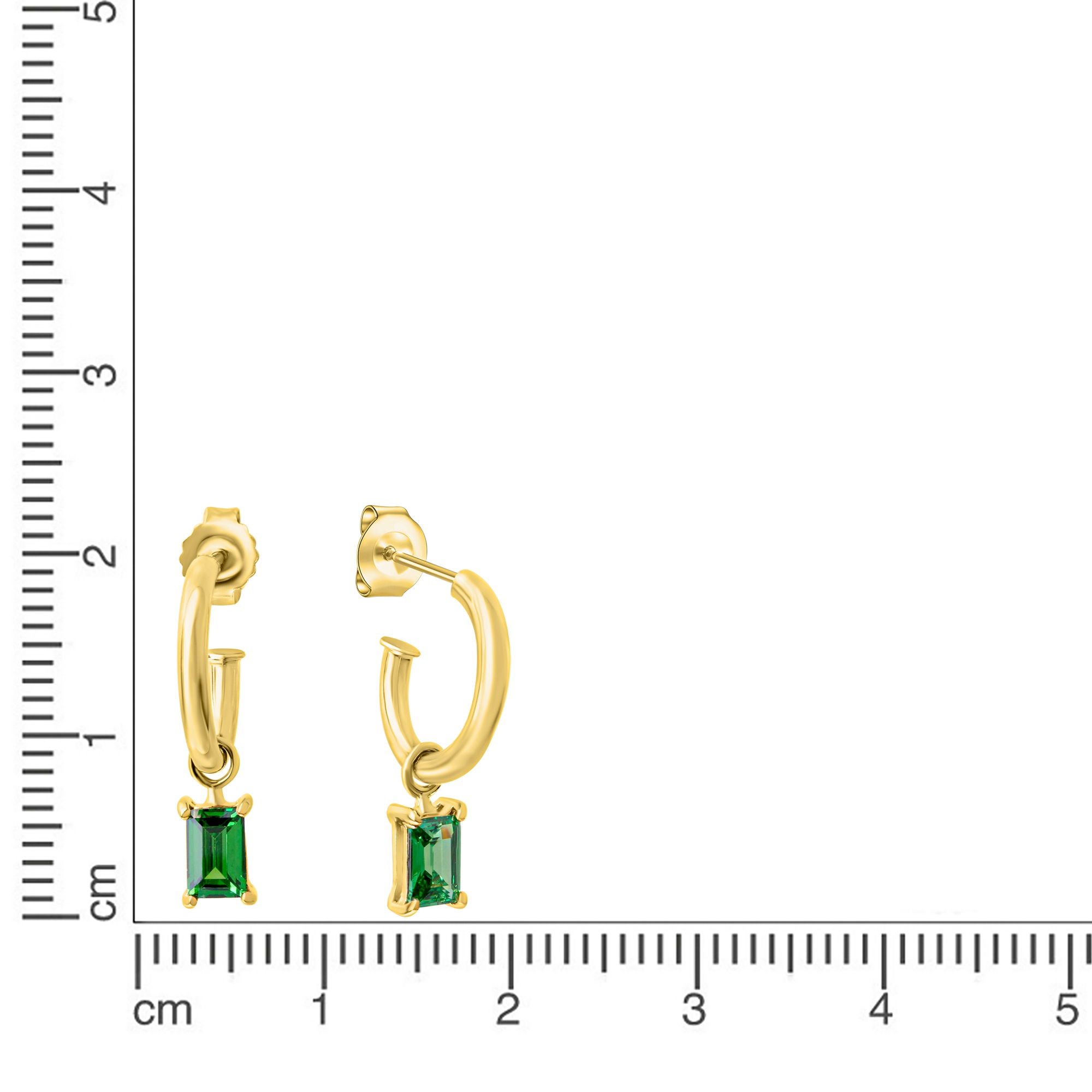 CELESTA Paar Ohrstecker »925 Sterling Silber vergoldet Zirkonia grün«