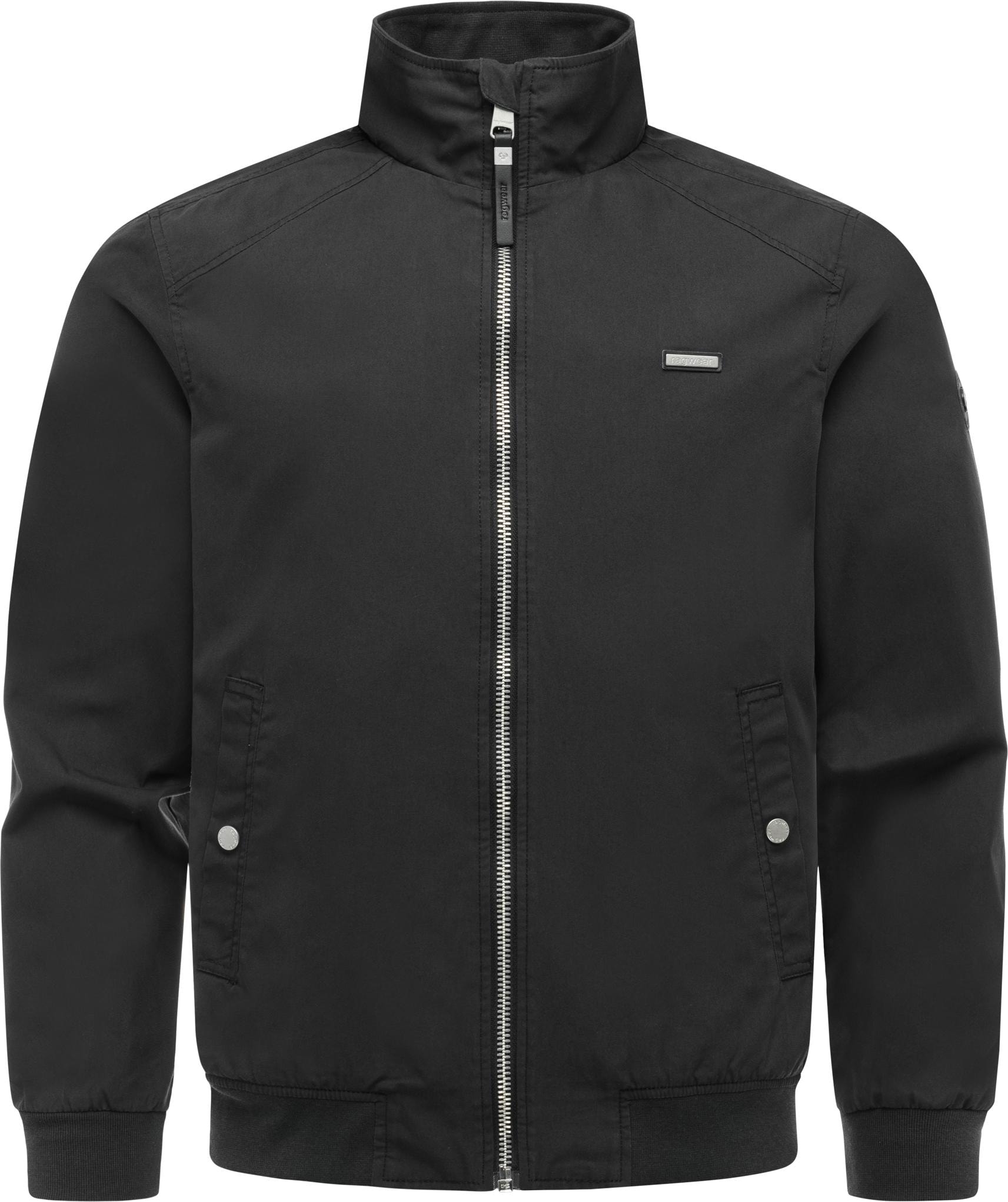Outdoorjacke RAGWEAR "Izzyk YOUMODO", Herren, Gr. L (52), schwarz, Obermaterial: 65% Baumwolle, 35% Polyester; Innenfutter: 65% Polyester, 35% Baumwolle; Ärmelfutter: 100% Polyester, gerade hüftbedeckend, hoch geschlossener Ausschnitt, Rippbündchen, Jacke