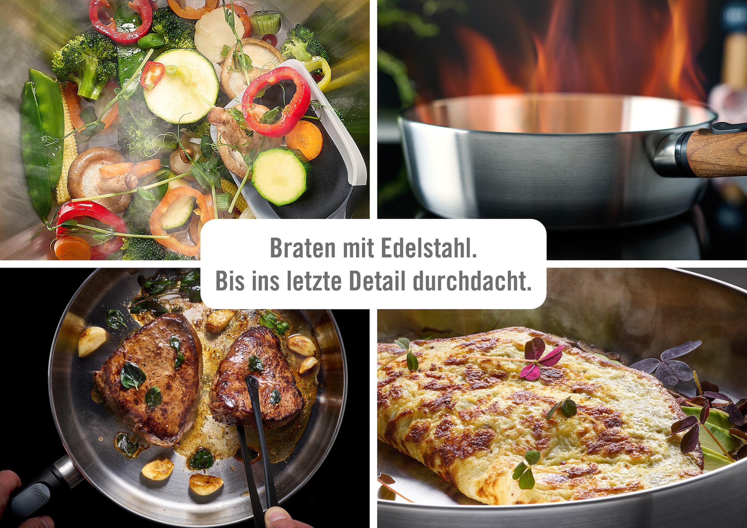 WOLL Schmorpfanne »Logic Steel«, Edelstahl 18/10, (1 tlg.), 5-Schicht-Aufbau