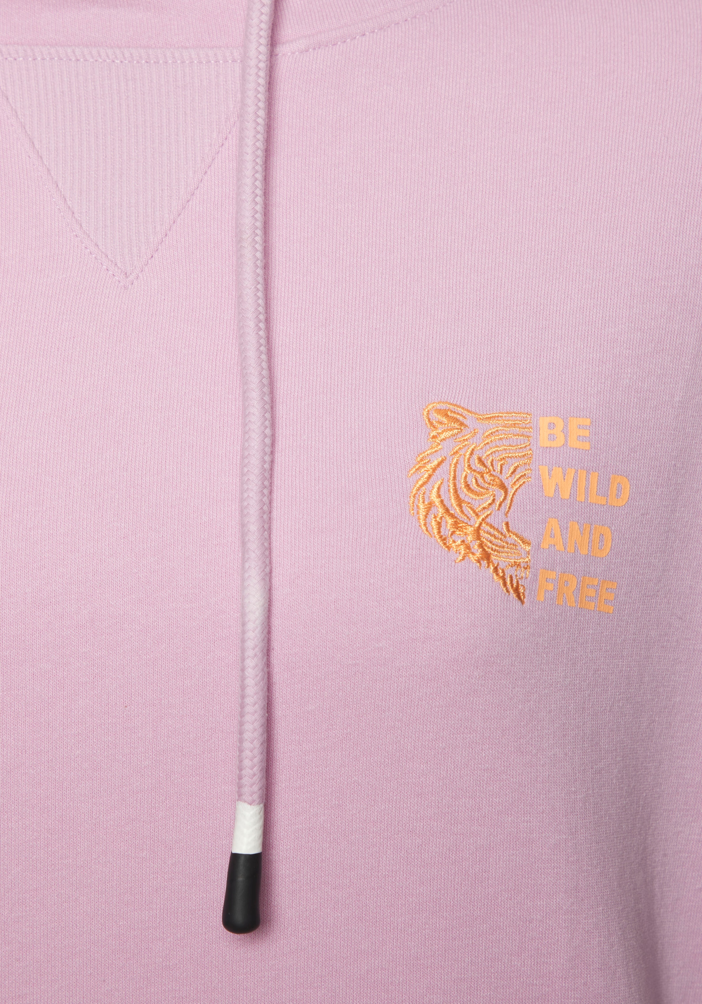 Buffalo Kapuzenpullover, mit Kontraststickerei und seitliche Taschen
