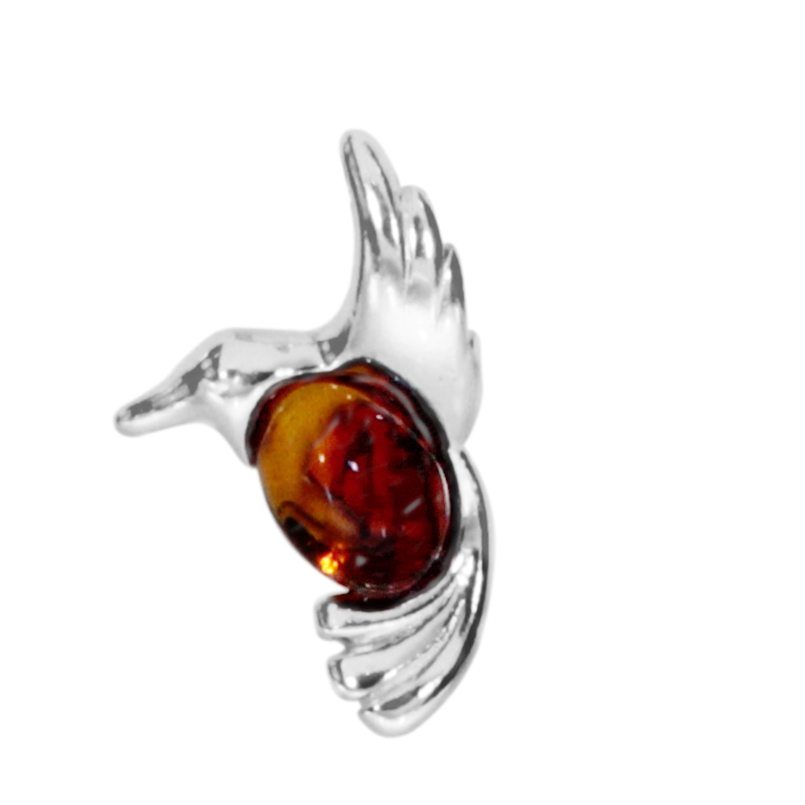 Kettenanhänger OSTSEE-SCHMUCK "Ostsee-Schmuck Anhänger Gleiter-Kolibri Anhänger Gleiter-Kolibri", weiß, Schmuckanhänger, Damen, 17 x 10mm, Silber 925 (Sterlingsilber), 1,1 g, Kettenanhänger