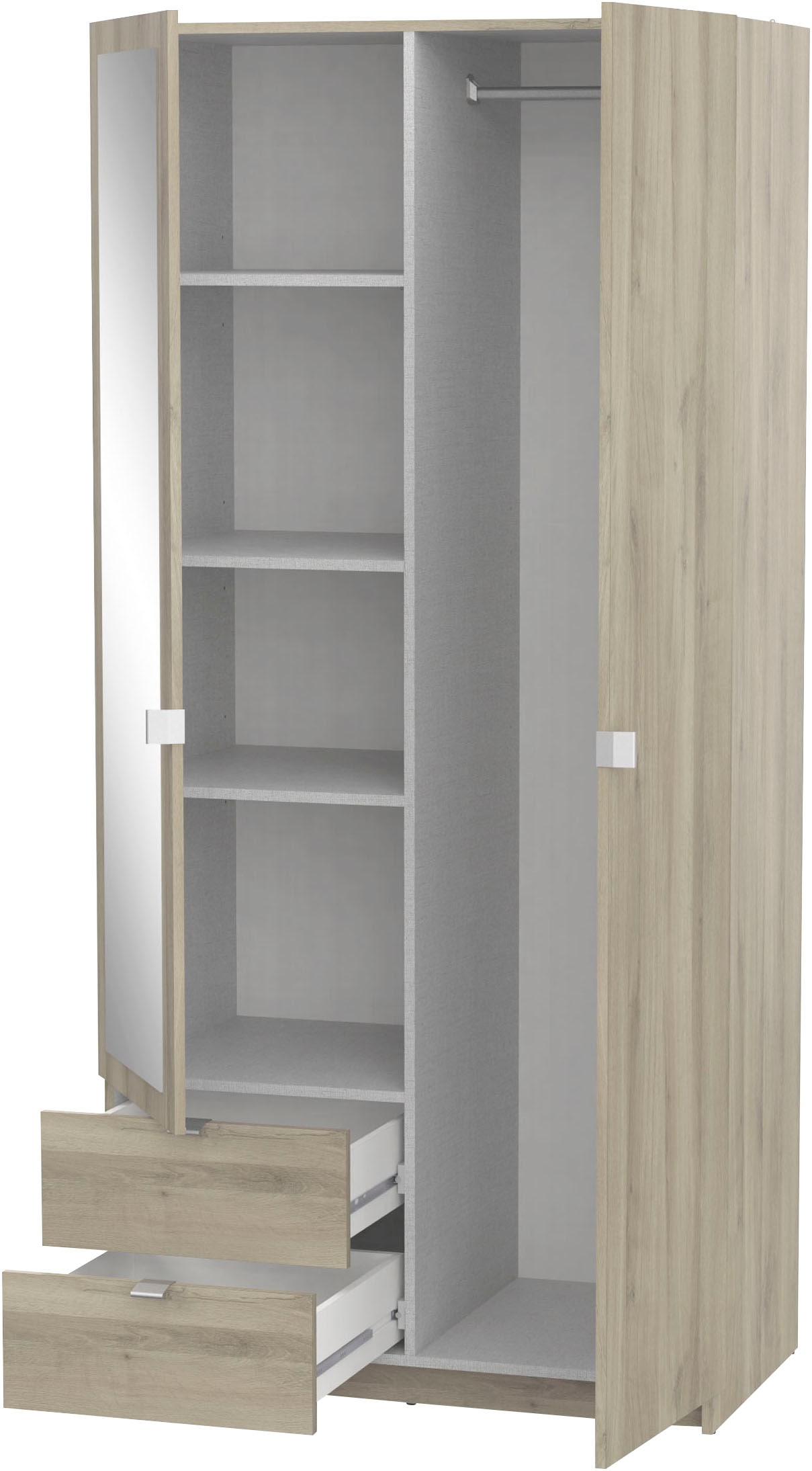 Demeyere GROUP Kleiderschrank »Mellie«, SCHRANK 2-TUERIG 1 SPIEGEL 2 SCHUBLADEN