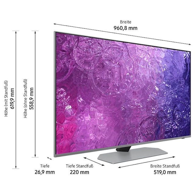 Samsung LED-Fernseher »GQ43QN90CATXZG«, 108 cm/43 Zoll, 4K Ultra HD, Smart- TV, Neo Quantum HDR+(43