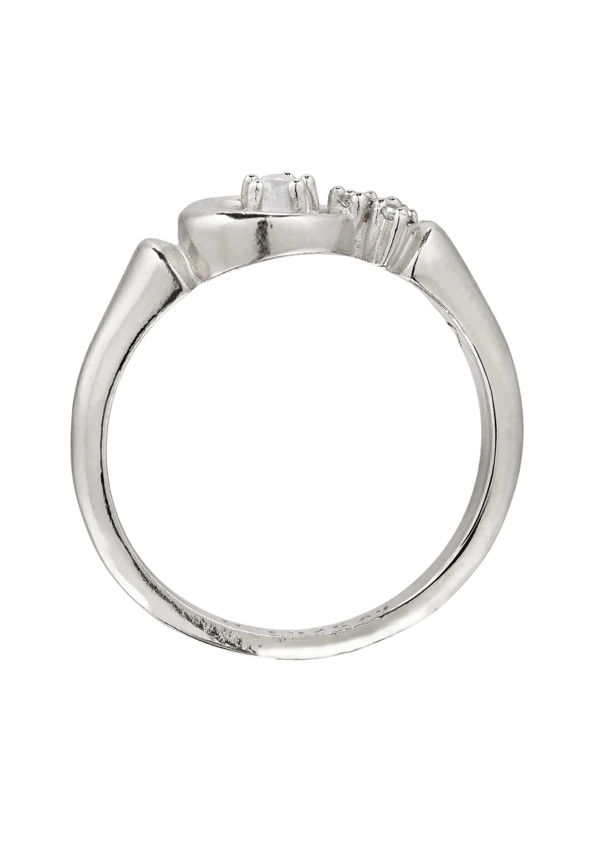 Kuzzoi Silberring »Ring Star Mondstein Regenbogen 925 Sterling Silber«