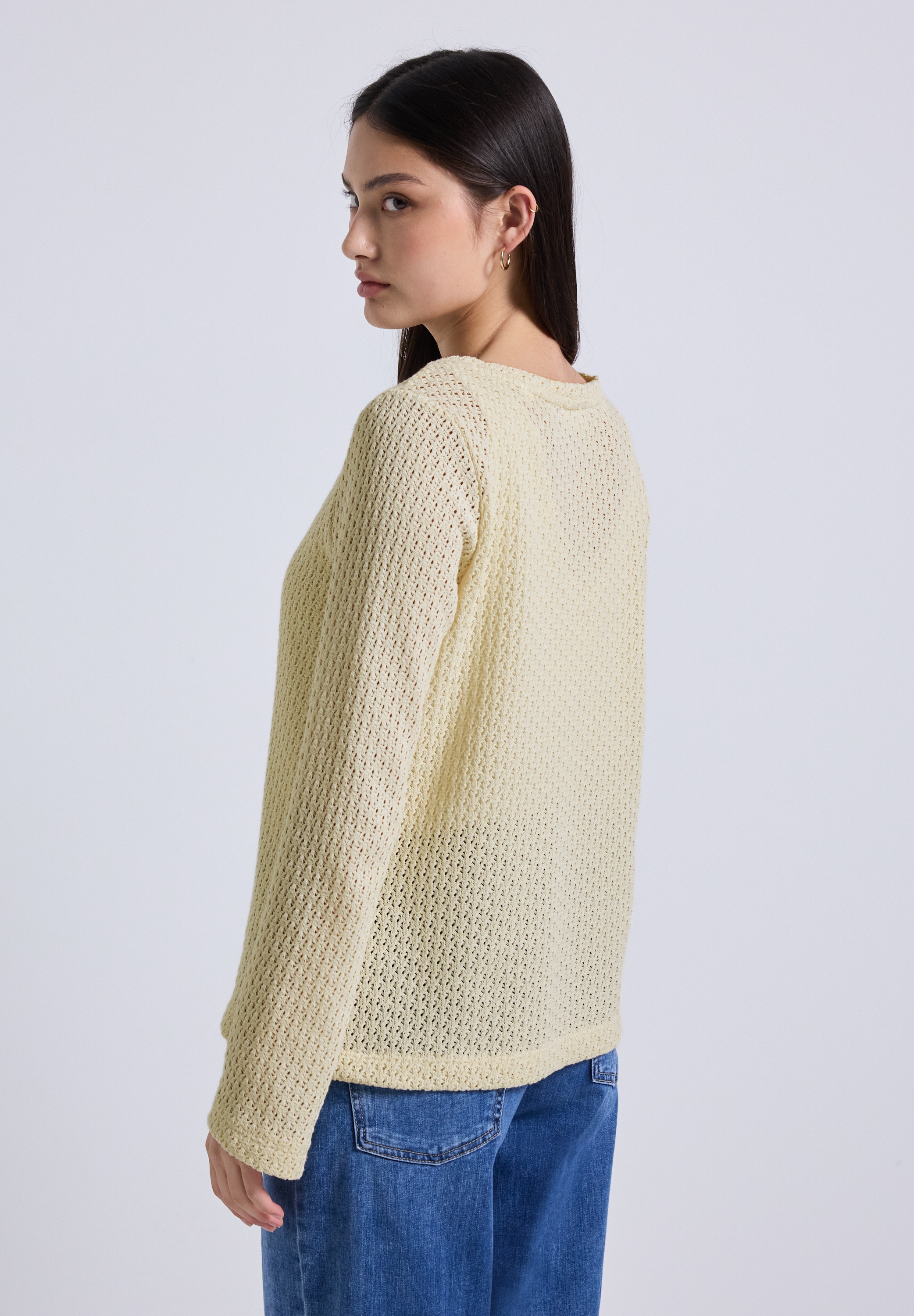 STREET ONE STUDIO Langarmshirt, aus Baumwolle mit Stretchante günstig online kaufen