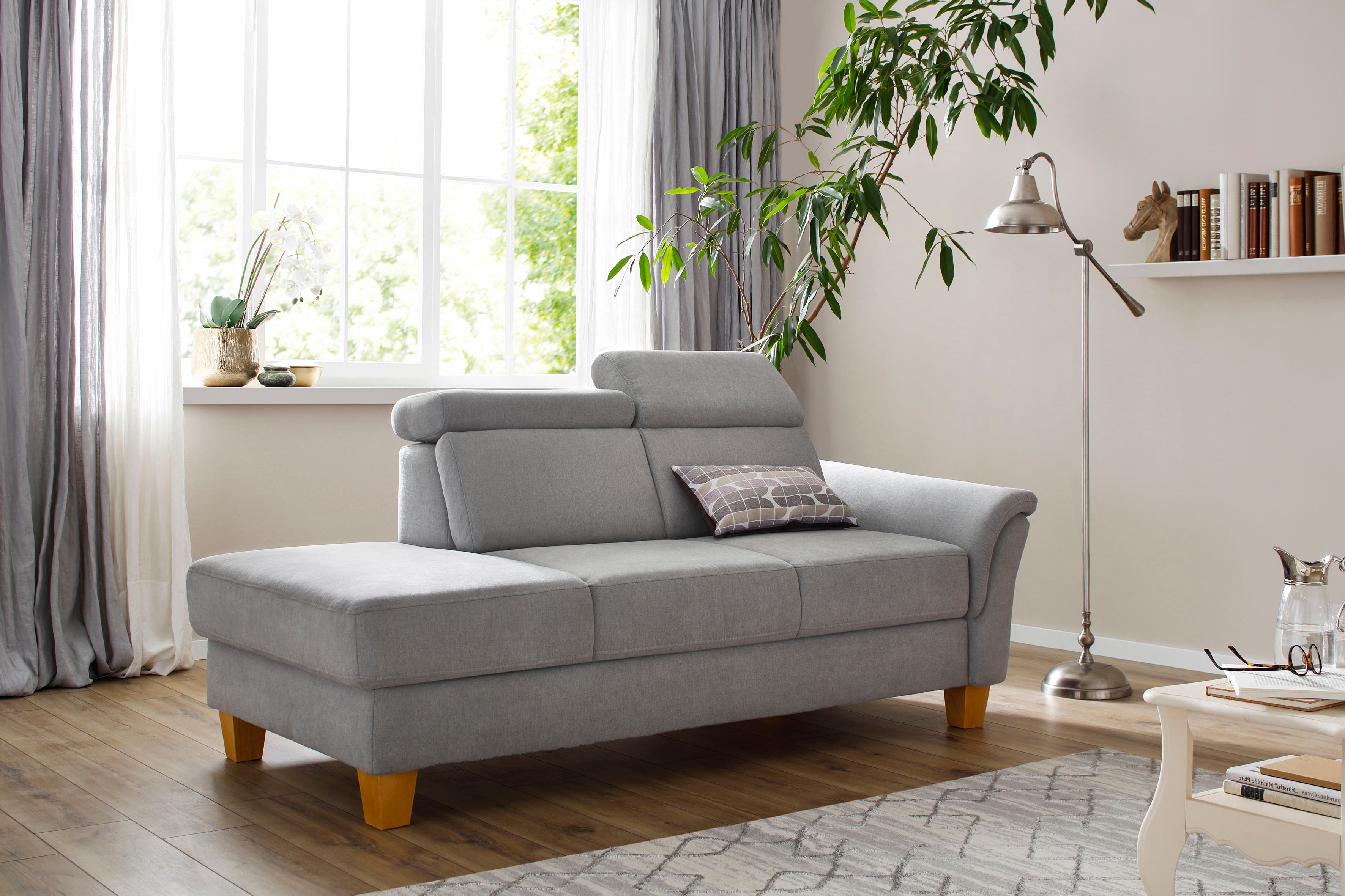 OTTO home Recamiere "Conville" incl. Kopfteilverstellung, Federkern, wahlweise mit Bettkasten