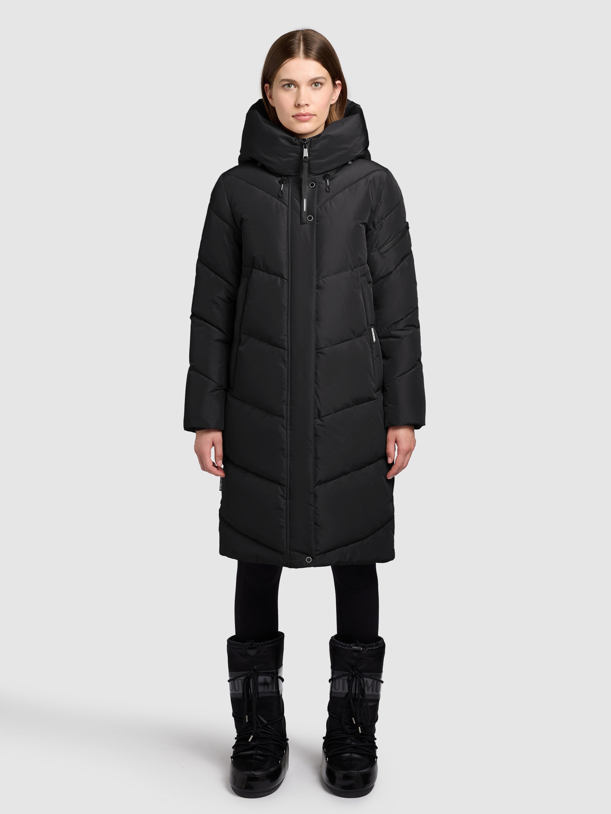 KHUJO Damen Steppmantel "JANGE"schwarz, Gr. M, unifarben, 100% Polyester, Mäntel