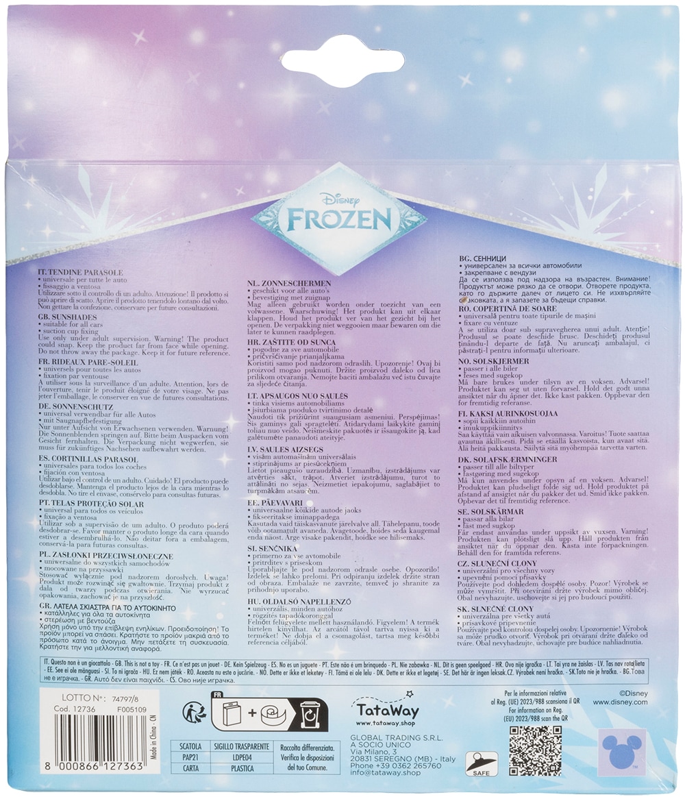TataWay Autosonnenschutz »Frozen 44x35 cm« mit UV-Schutz, für Auto-Seitenfenster