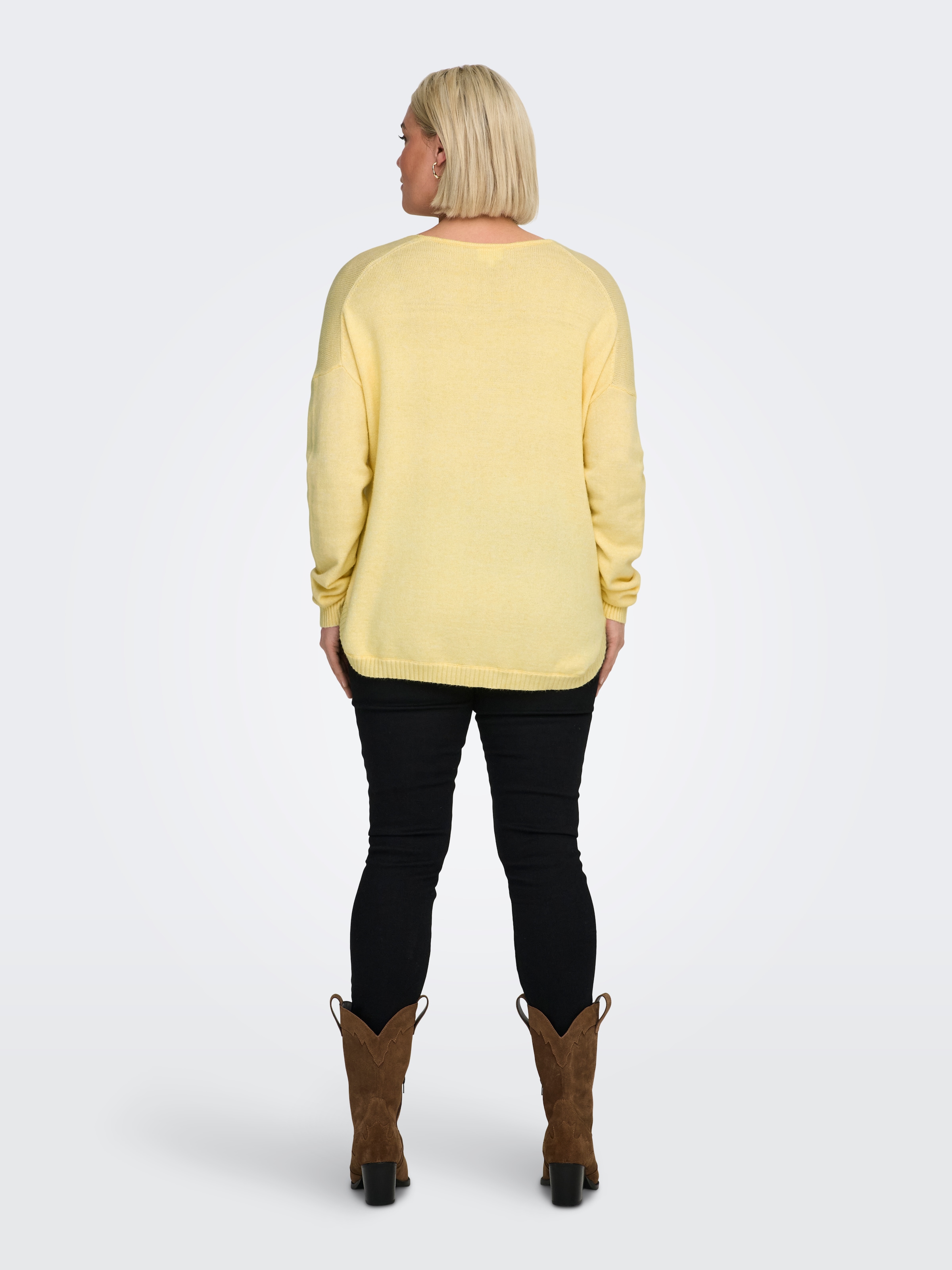 ONLY CARMAKOMA V-Ausschnitt-Pullover »CARMARGARETA LS PULLOVER KNT NOOS« Viskosemischung, regular fit