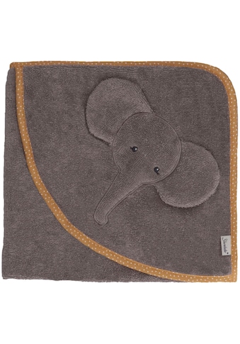 Kapuzenhandtuch »Motiv-Kapuzenbadetuch Elefant Eddy, 80x80cm«, (1 St.), nachhaltig aus...
