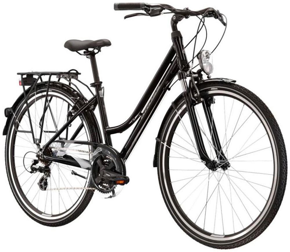 Kross Trekkingrad »KROSS Trekkingrad Trans 1.0 28" schwarz«, 21 Gang, Shimano, ALTUS M310 Schaltwerk, Kettenschaltung