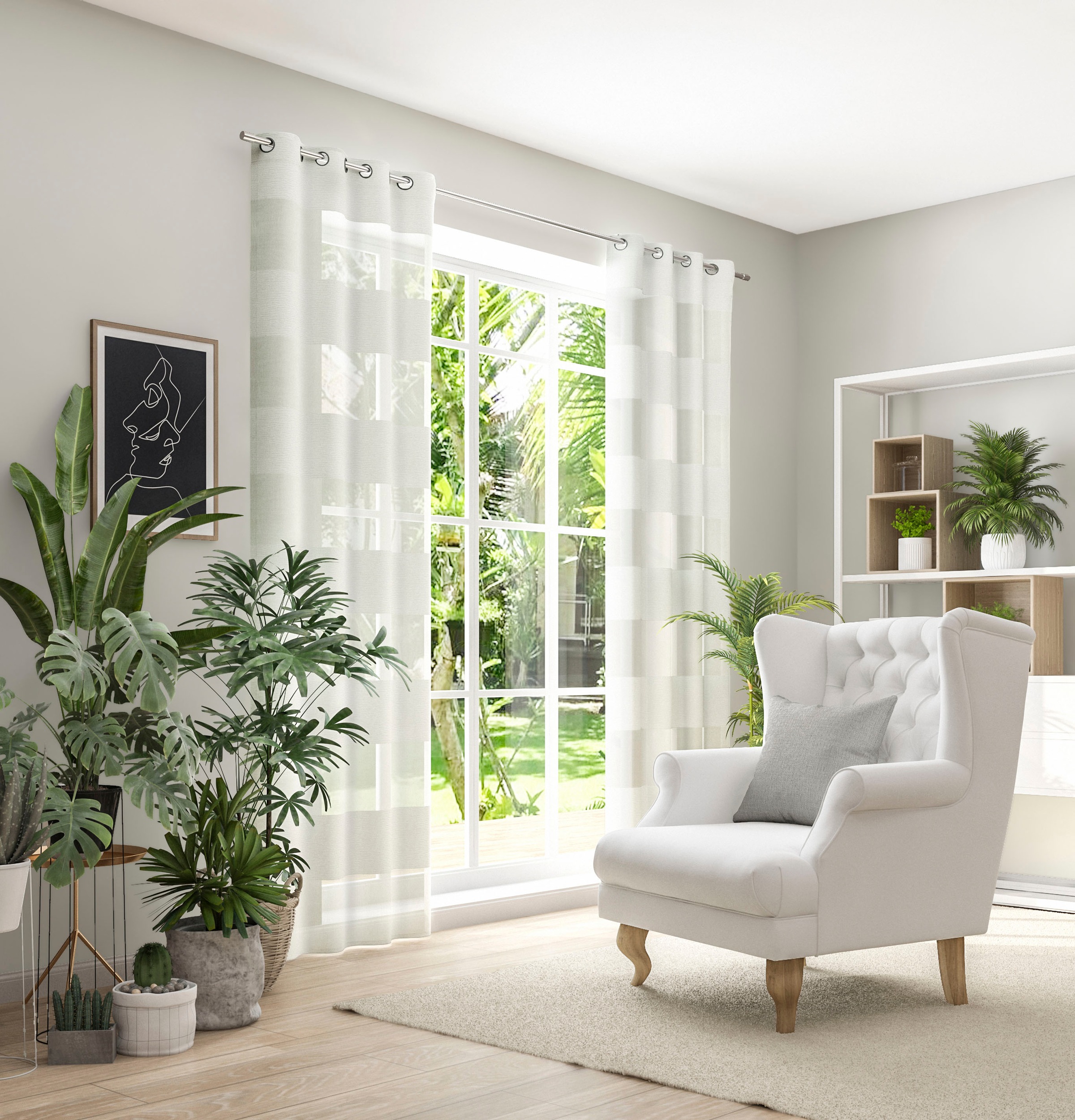 Neutex for you Vorhang "SONORA" Ösen 1 Stk. tlg. 3D Musterung im Leinen-Loo günstig online kaufen