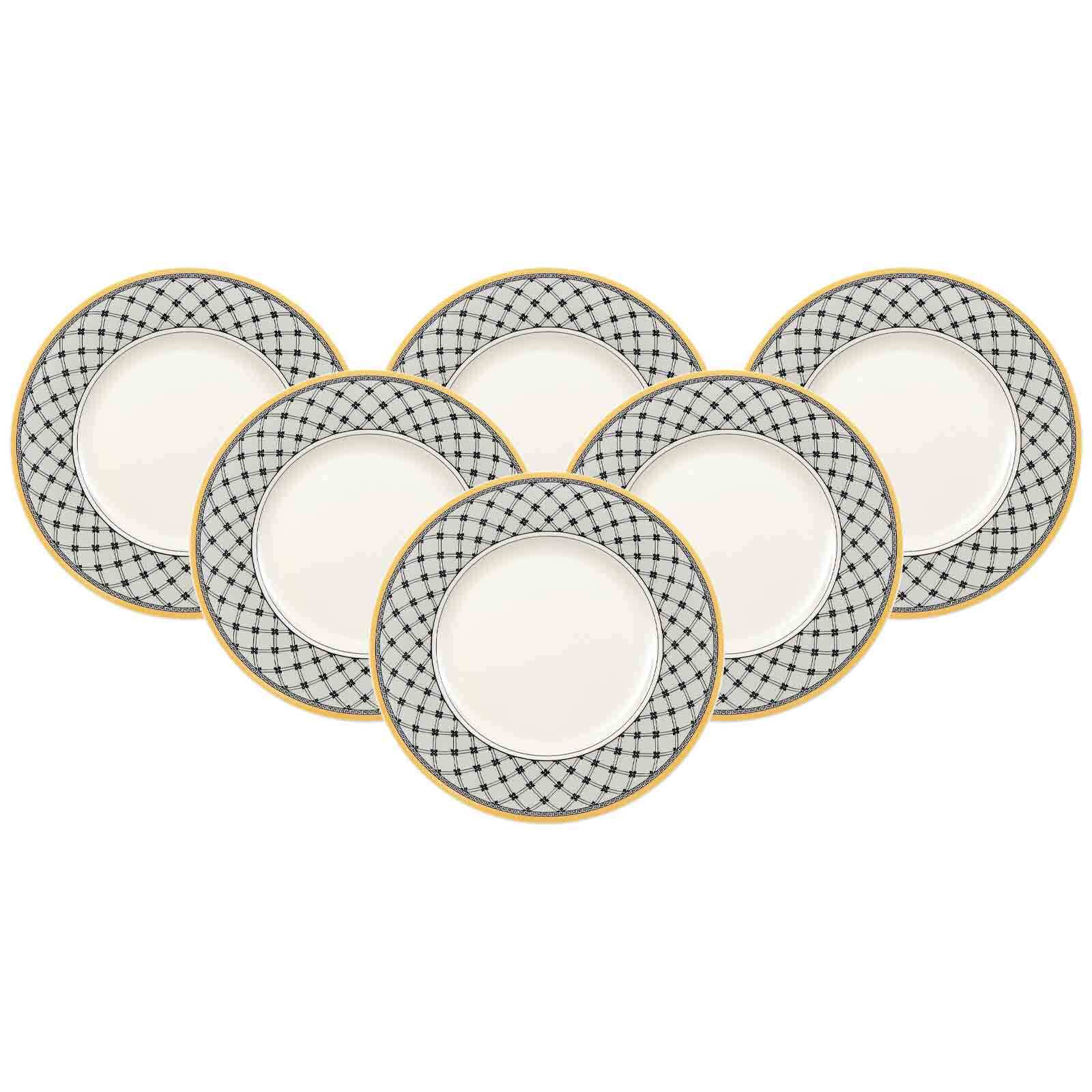 Villeroy & Boch Frühstücksteller "Frühstücksteller Audun Promenade ø 21,6 cm 6er Set weiß-grau-gelb"