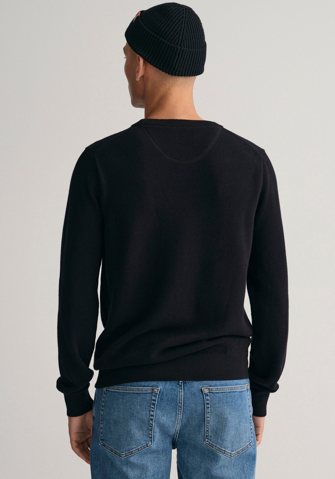 Gant Rundhalspullover »COTTON PIQUE C-NECK«, mit Logostickerei auf der Brust