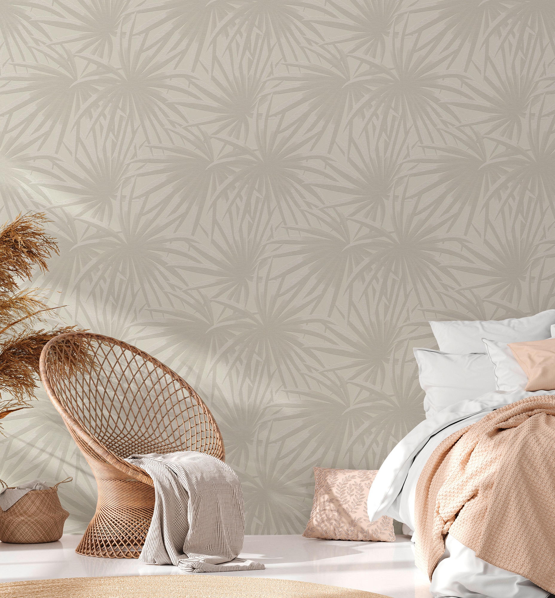 A.S. Création Vliestapete »Casual Living«, matt, Vliestapete Palmen für Schlafzimmer Küche Wohnzimmer Palmenblätter