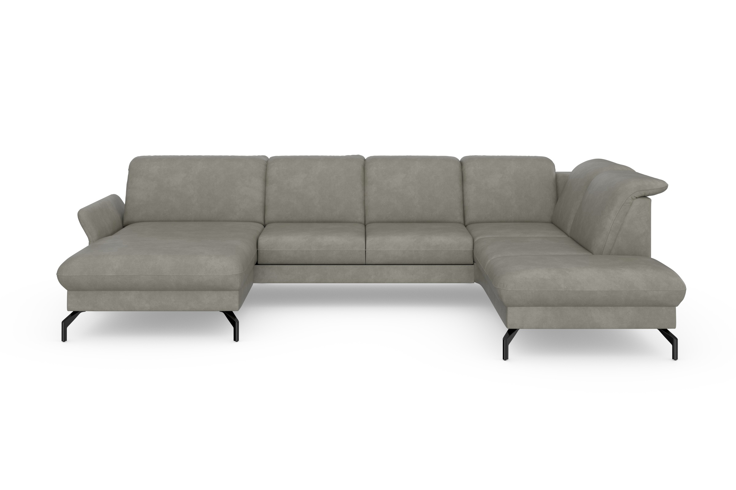 sit&more Wohnlandschaft »Fashion U-Form«, wahlweise mit Kopfteilverstellung, Vorziehsitz, motorisch, Metallfüße