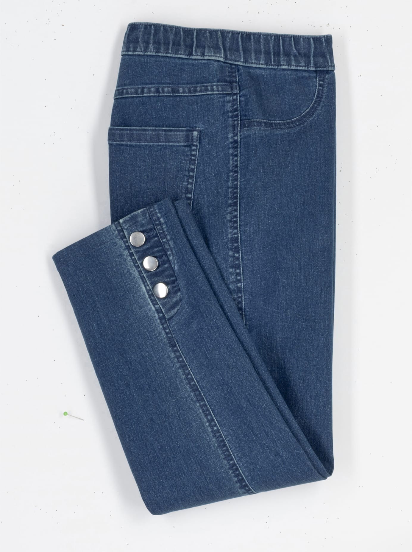 Classic Basics Women's 7/8 Jeans Blue Stone Washed 44 3