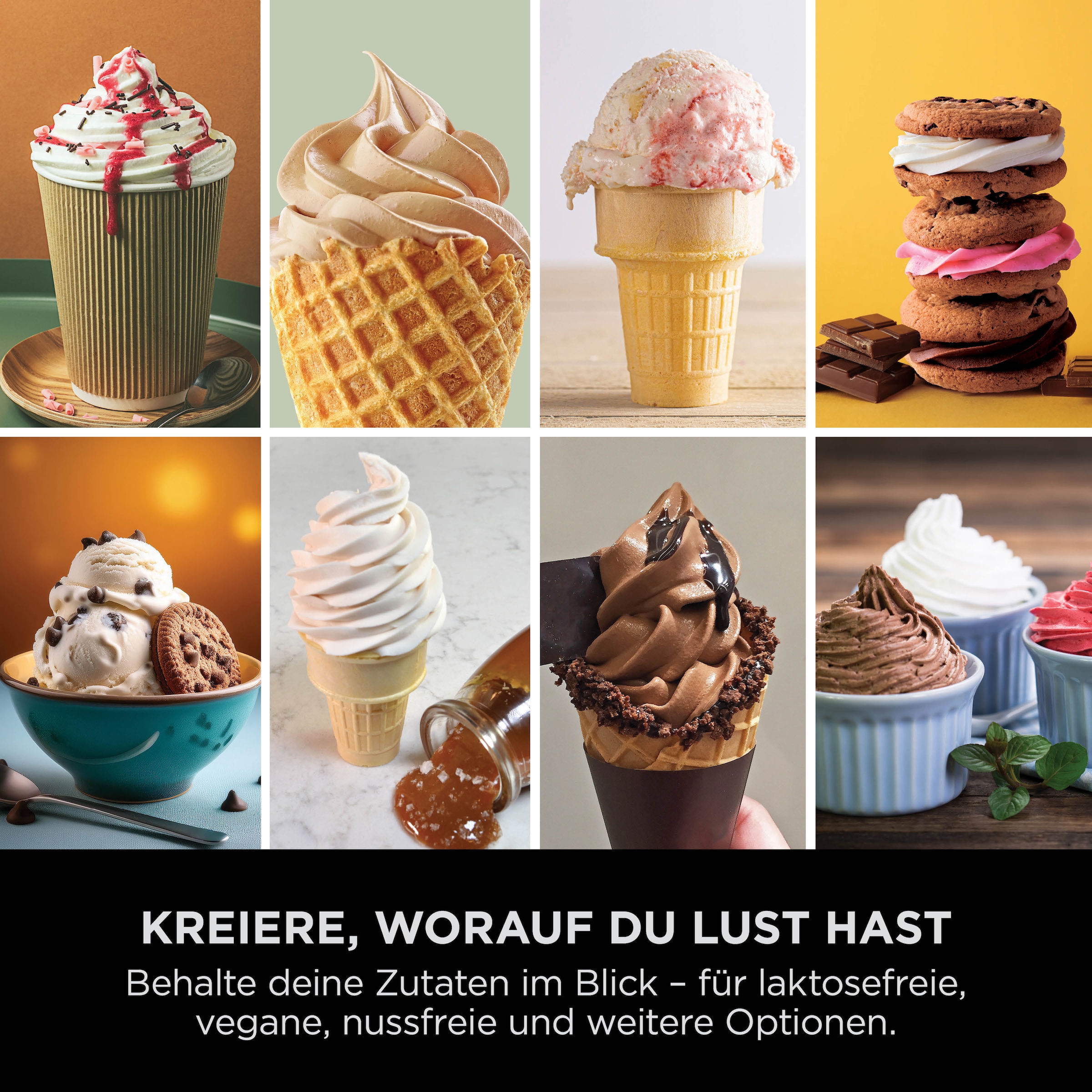 NINJA Eismaschine »Swirl by CREAMi 13-in-1«, 0,48 l, Softeis & Eismaschine NC701EU