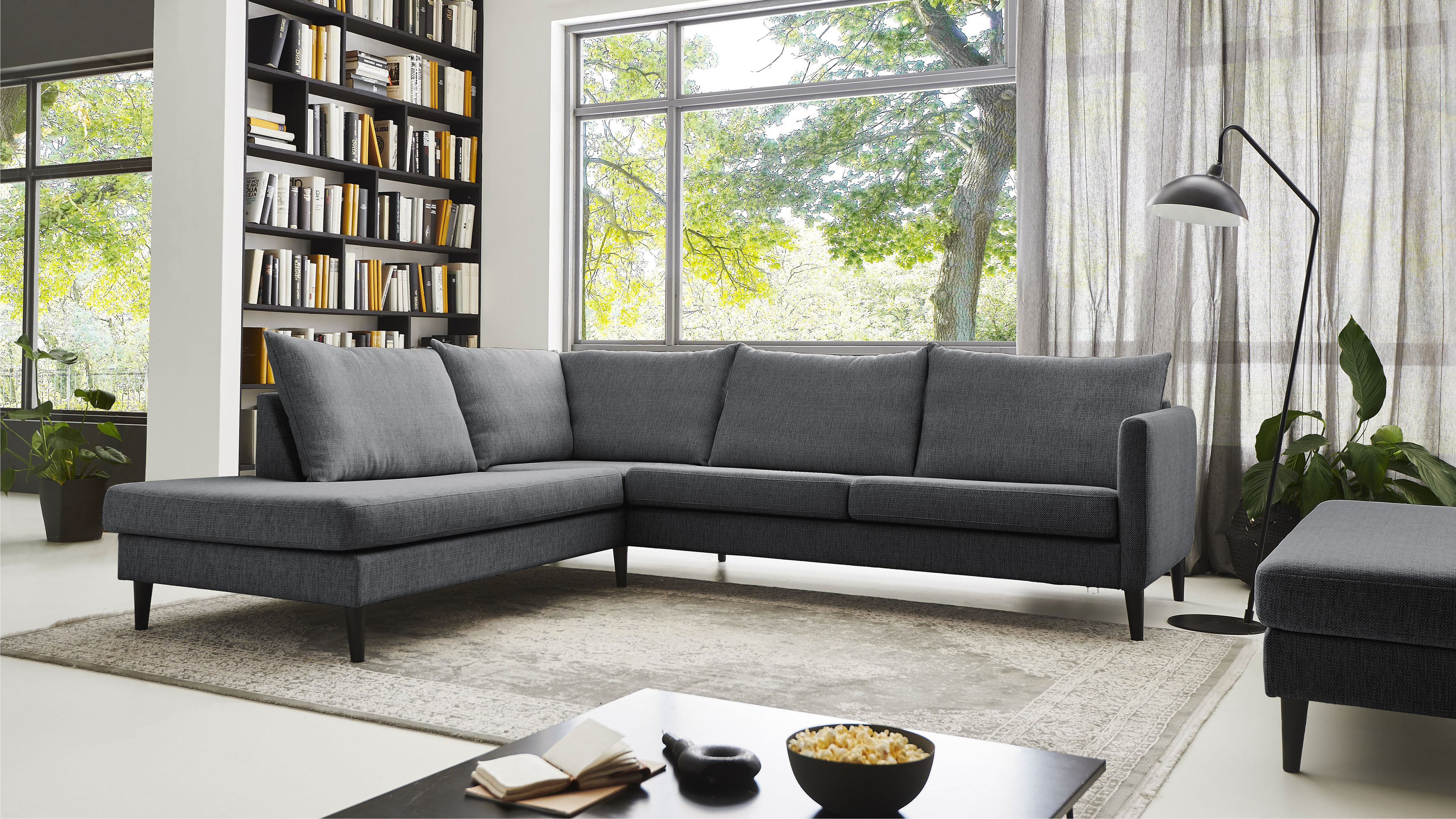 Thumbnail - ATLANTIC home collection Ecksofa "Rekvik L-Form", mit Wellenunterfederung, mit Massivholzfüßen