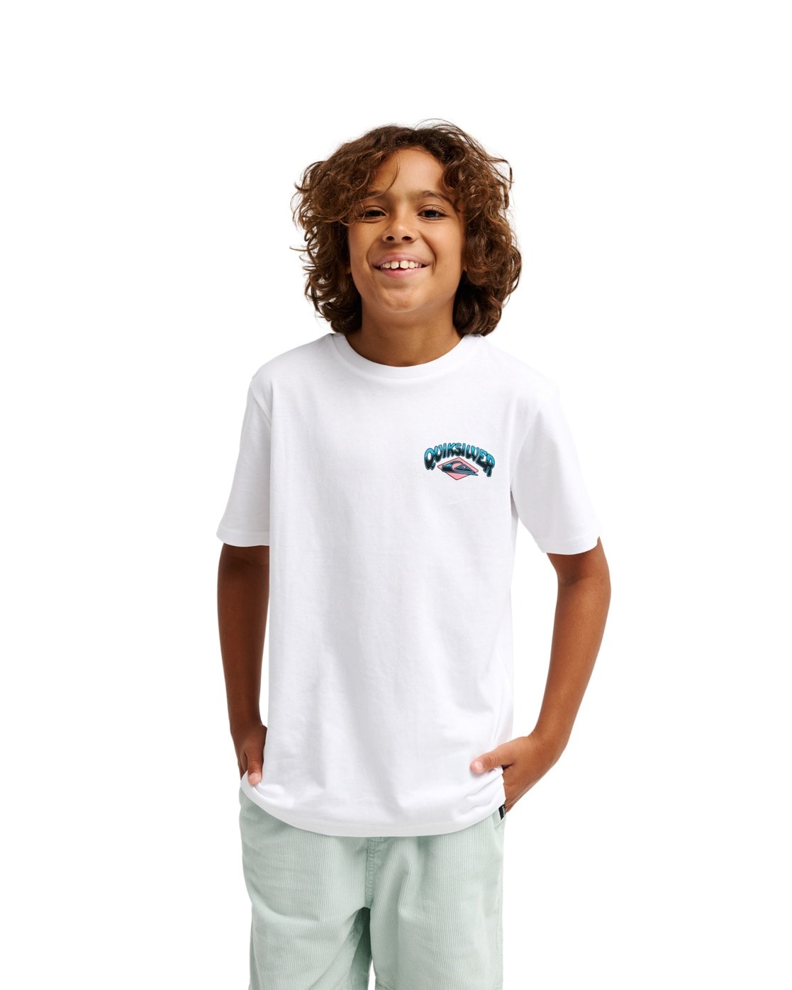 QUIKSILVER Jungen T-Shirt "Palm Horizon"weiß, Gr. 12, Obermaterial: 70% Walkfrottier, 30% Walkfrottier;, Shirts