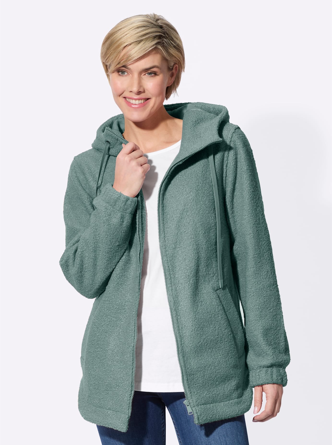 Classic Basics Bouclèjacke, mit Kapuze günstig online kaufen