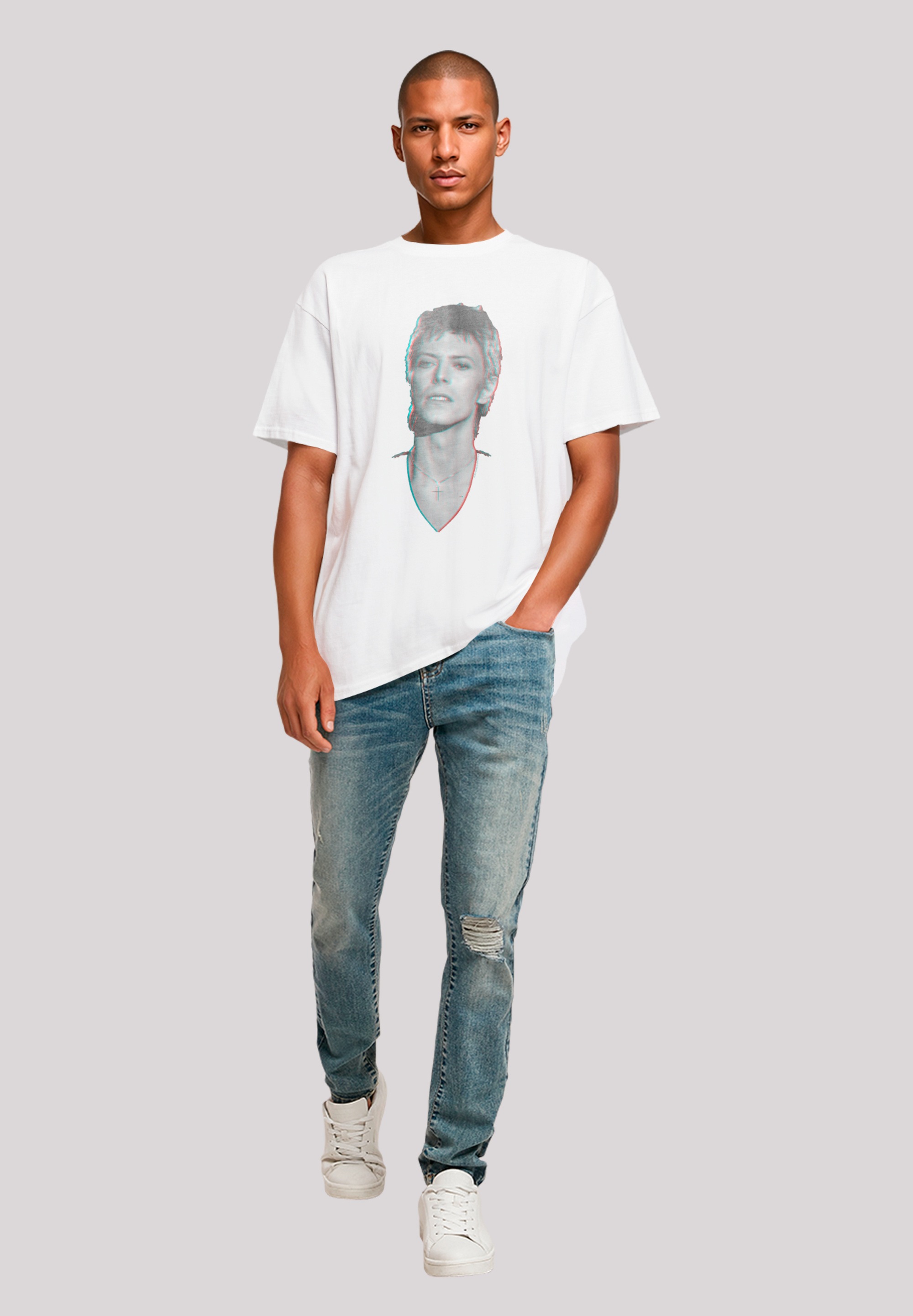 Thumbnail - F4NT4STIC T-Shirt "TV Times Pop Star David Bowie Portrait 1977" Premium Qualität