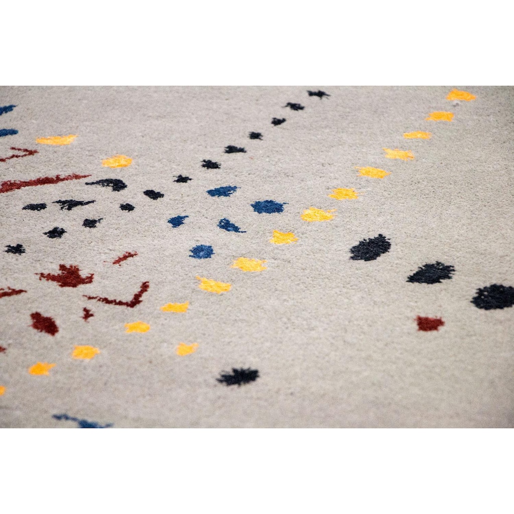 morgenland Wollteppich »Designer Teppich handgetuftet grau«, rechteckig