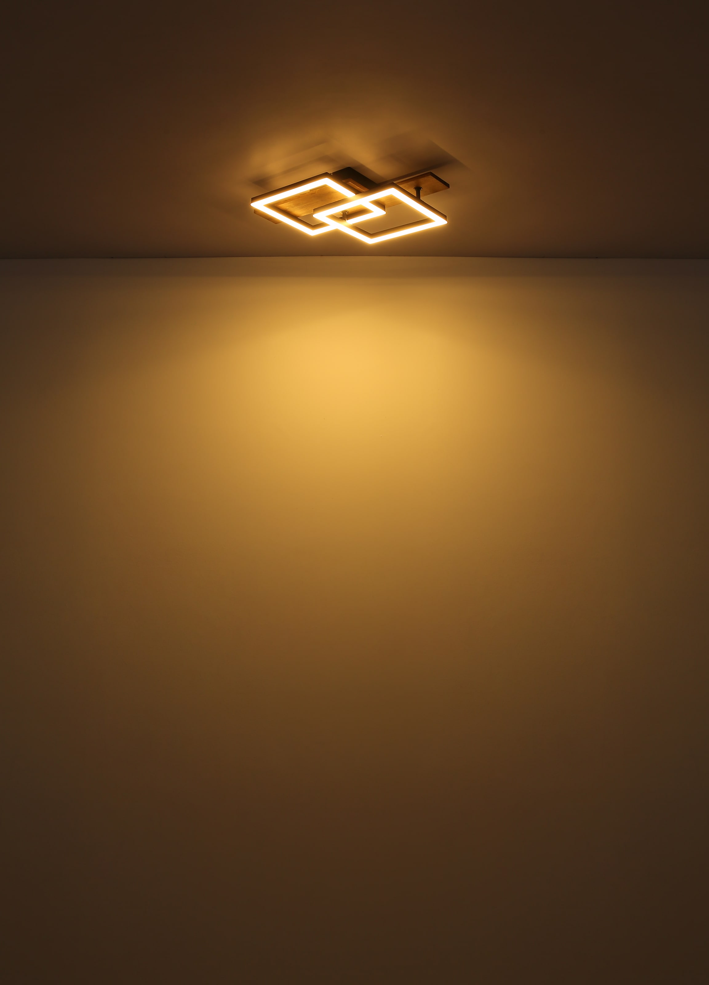 GLOBO LIGHTING LED Deckenleuchte »JEFFRY«, Leuchtmittel LED-Modul | LED fest integriert, Deckenlampe/Metall schwarz/holzoptik/3000K/Schlafzimmer