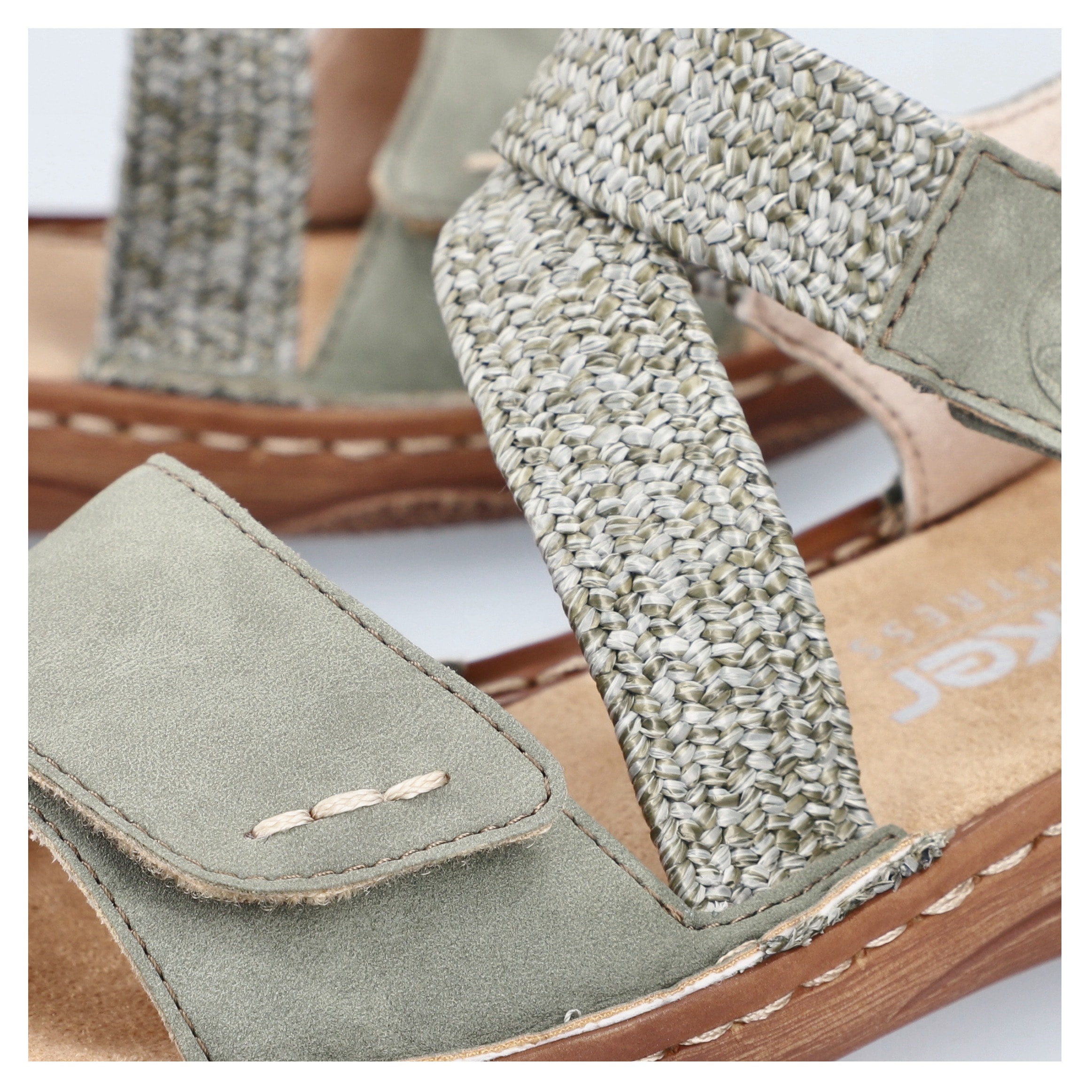 Rieker Sandale, Sommerschuh, Riemchensandale, Sandalette mit Klettverschlüsse