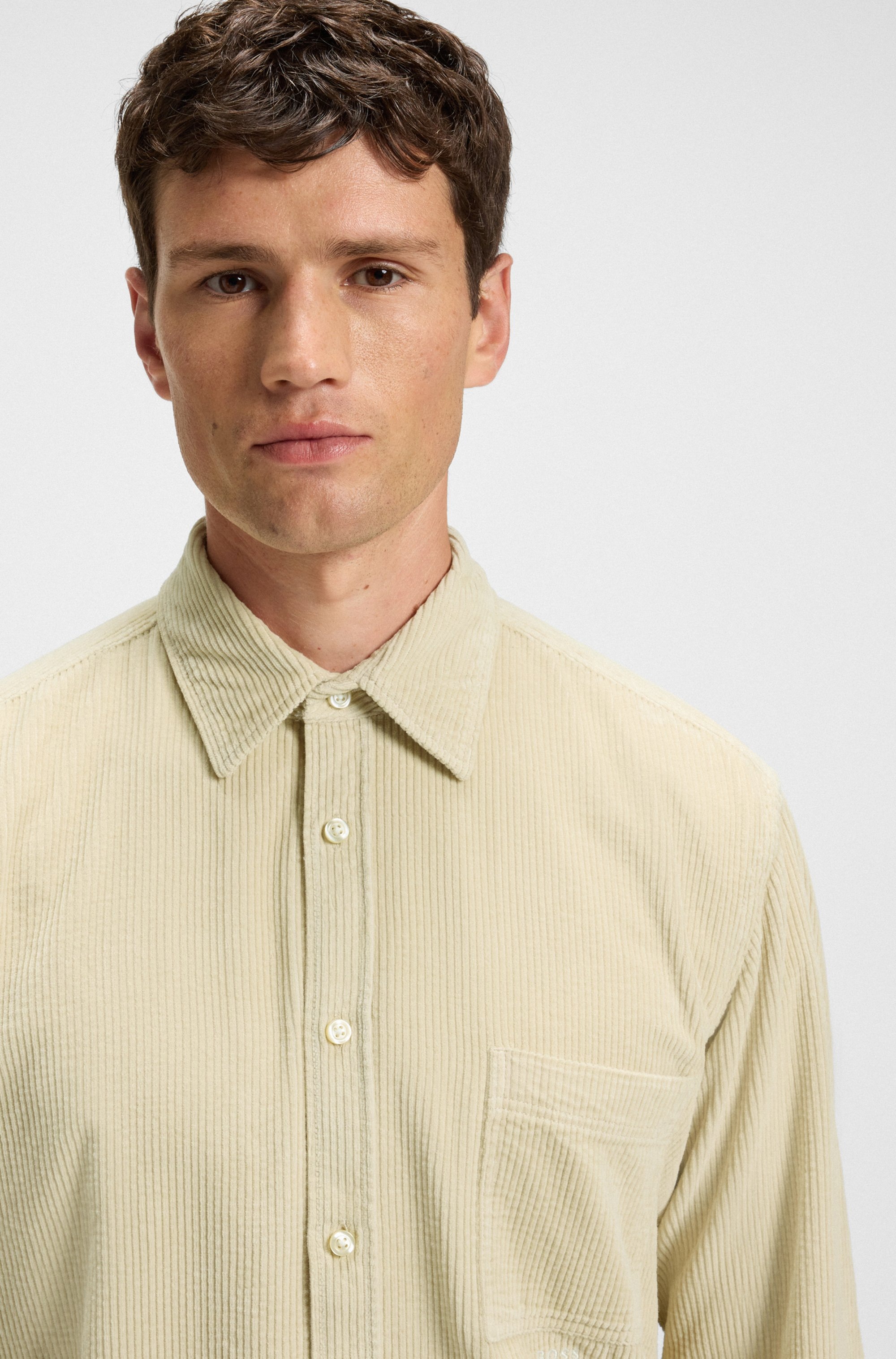 BOSS ORANGE Langarmhemd "Relegant", aus Cord, reuglar fit, Kentkragen günstig online kaufen