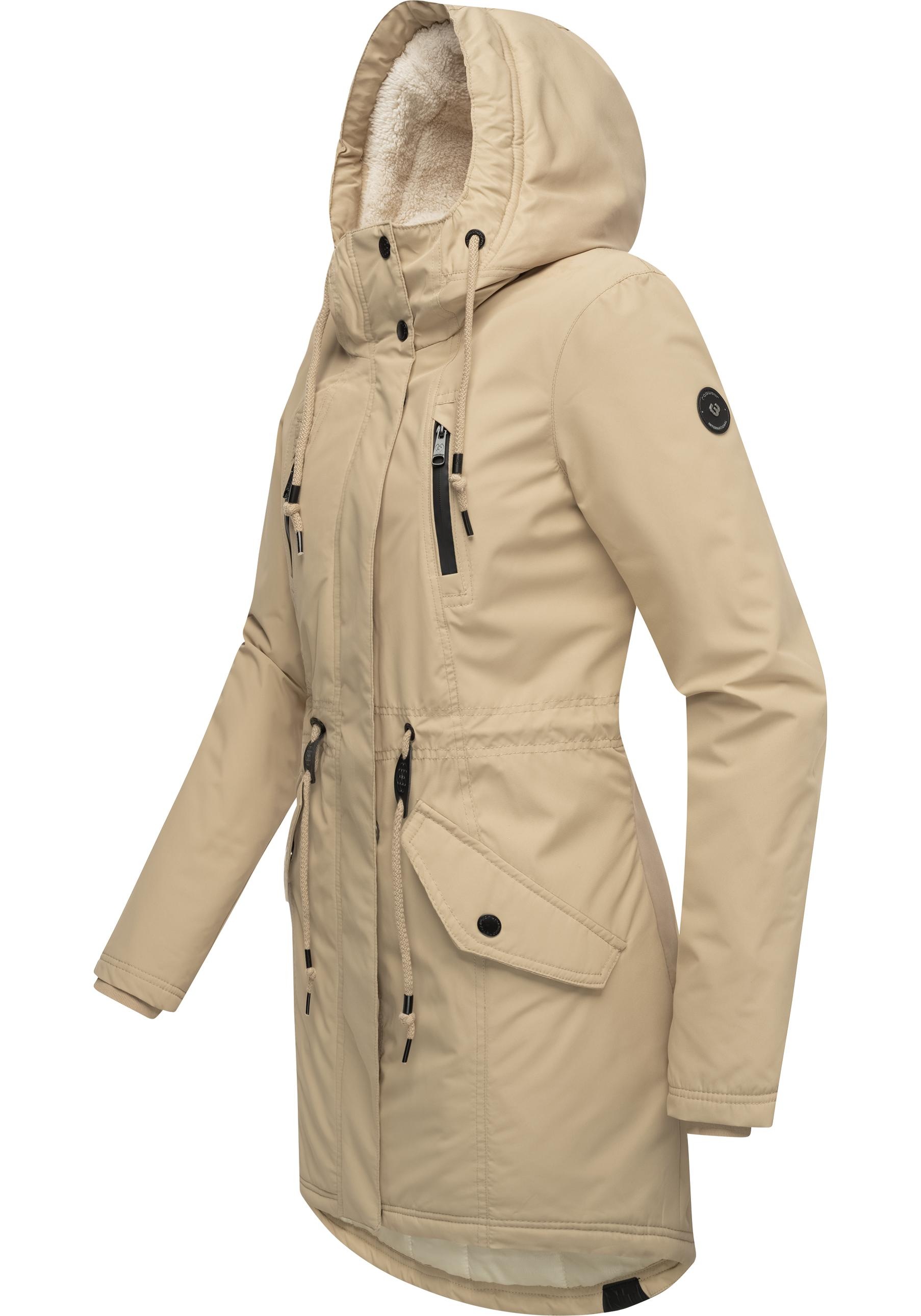 Ragwear Wintermantel »Elsien«, wasserdichter Winterparka mit Teddyfell-Futter