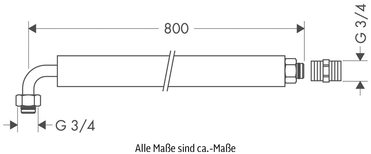 hansgrohe Ab- und Überlaufgarnitur, flexibel 80 cm