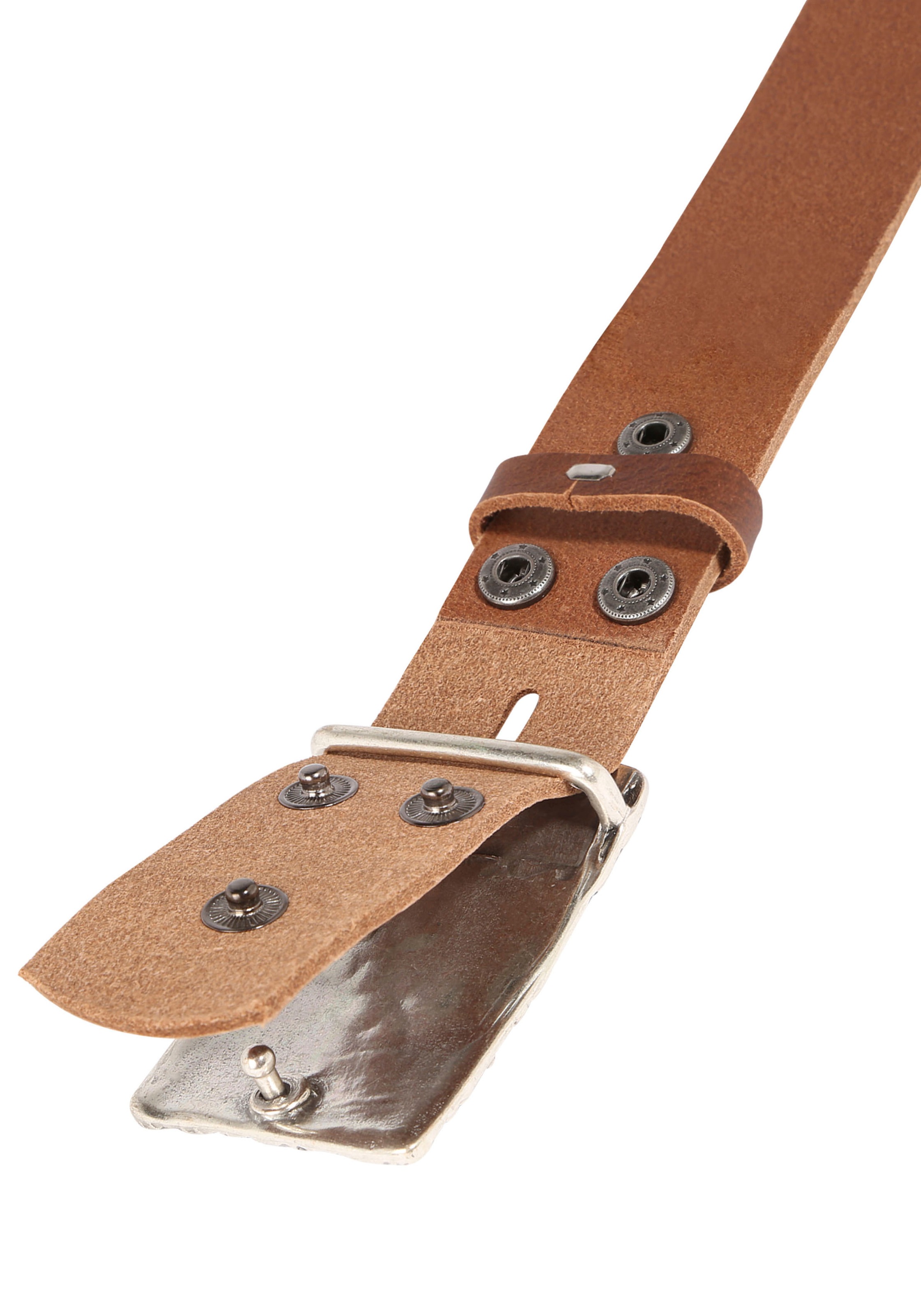Ledergürtel RETTUNGSRING GÜRTEL "Wechselgürtel", Damen, Gr. 100, rehbraun, Büffelleder, Gürtel Ledergürtel 2