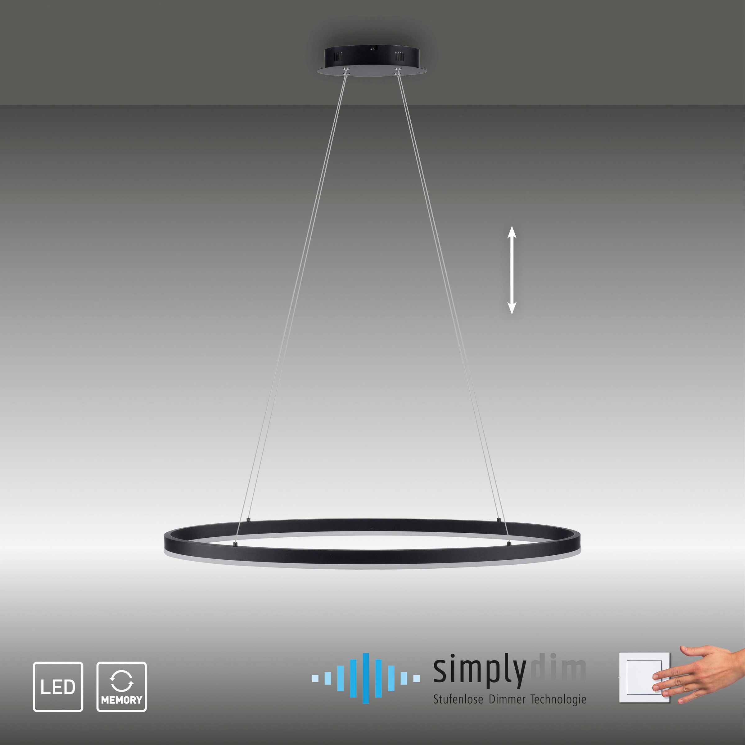 Paul Neuhaus Pendelleuchte »TITUS«, 1 flammig, Leuchtmittel LED-Board | LED fest integriert, LED, Simply Dim