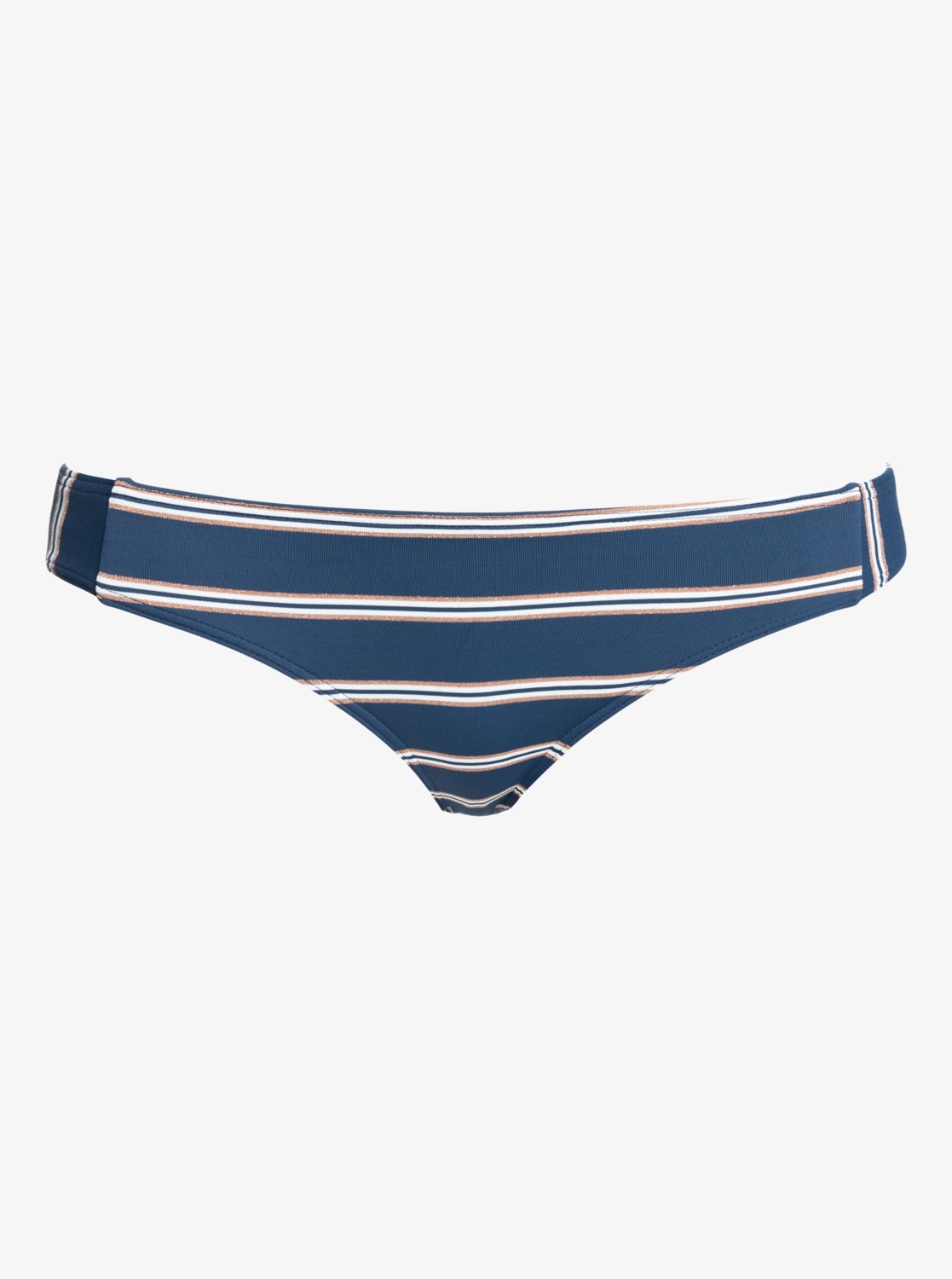 ROXY Damen Bikini-Hose "Moonlight Splash"mood indigo will stripes, Gr. XS, Obermaterial:88% Nylon, 9% Elasthan, 3% metallisierte Fasern;, Badehosen