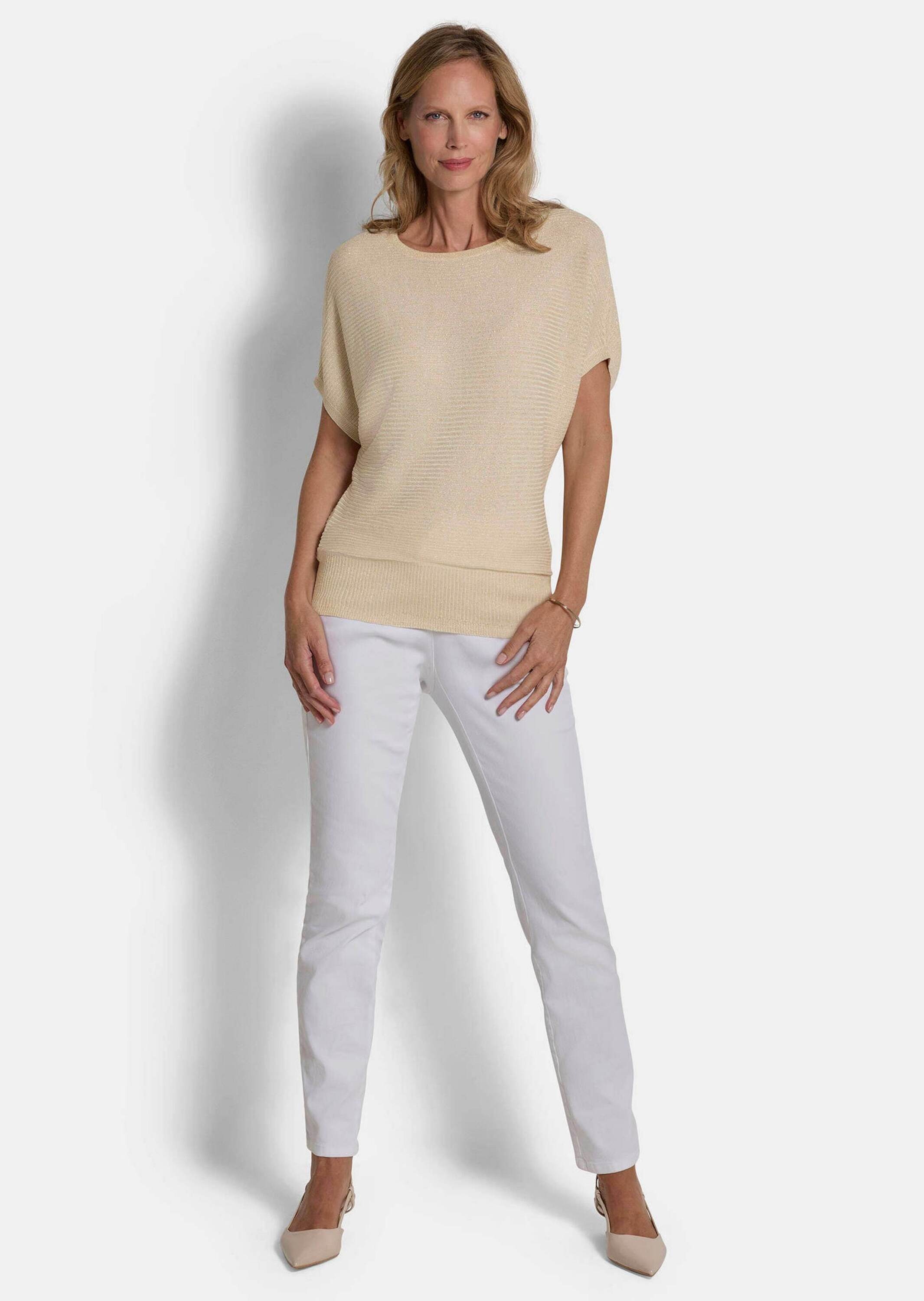 GOLDNER Rundhalspullover "Viskosepullover mit Glanzeffekt" metallisierendes günstig online kaufen