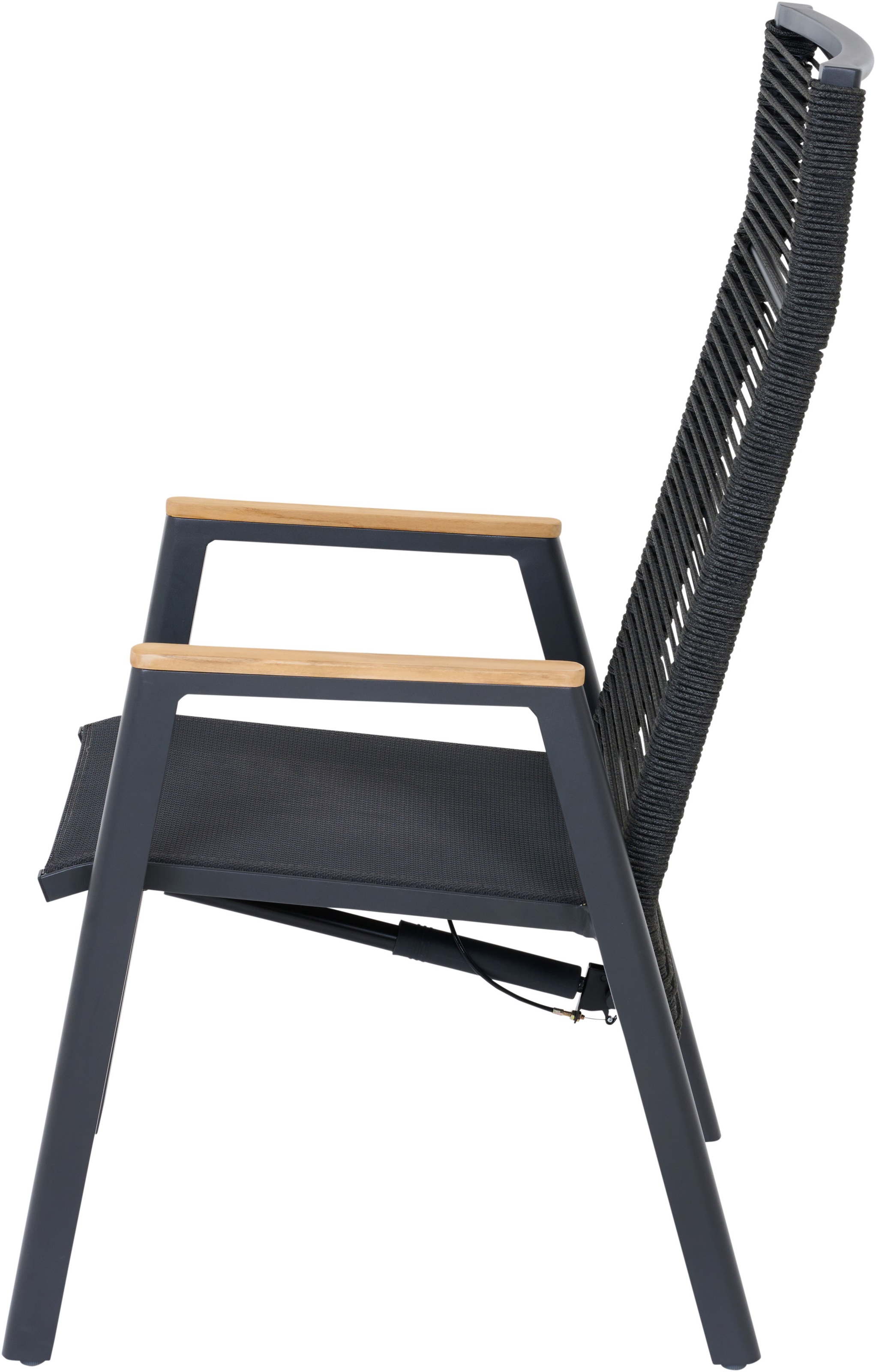 Siena Garden Gartensessel »BOLOGNA Move Sessel« Aluminiumgestell, Rope Geflecht, Armlehnen aus Teak FSC 100%