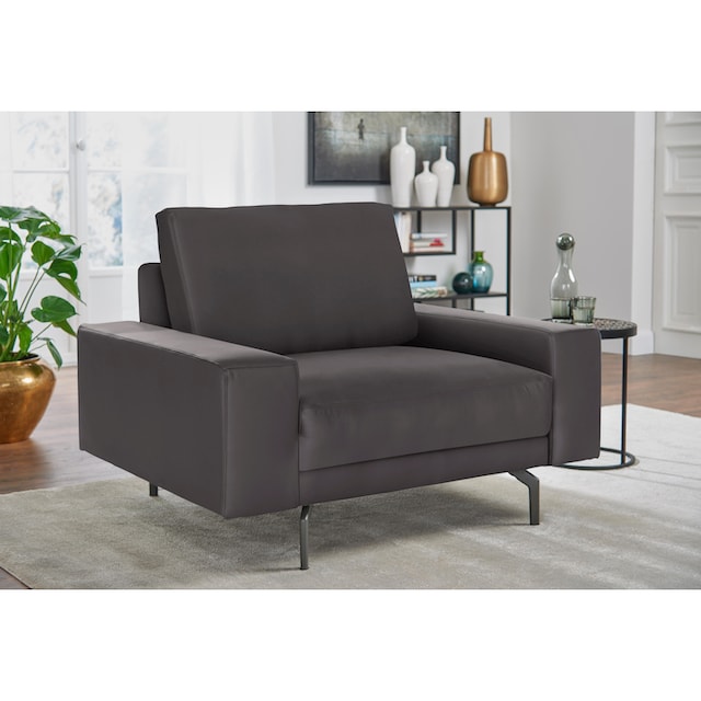 hülsta sofa Sessel »hs.450«, Armlehne breit niedrig, Alugussfüße in  umbragrau, Breite 120 cm | BAUR