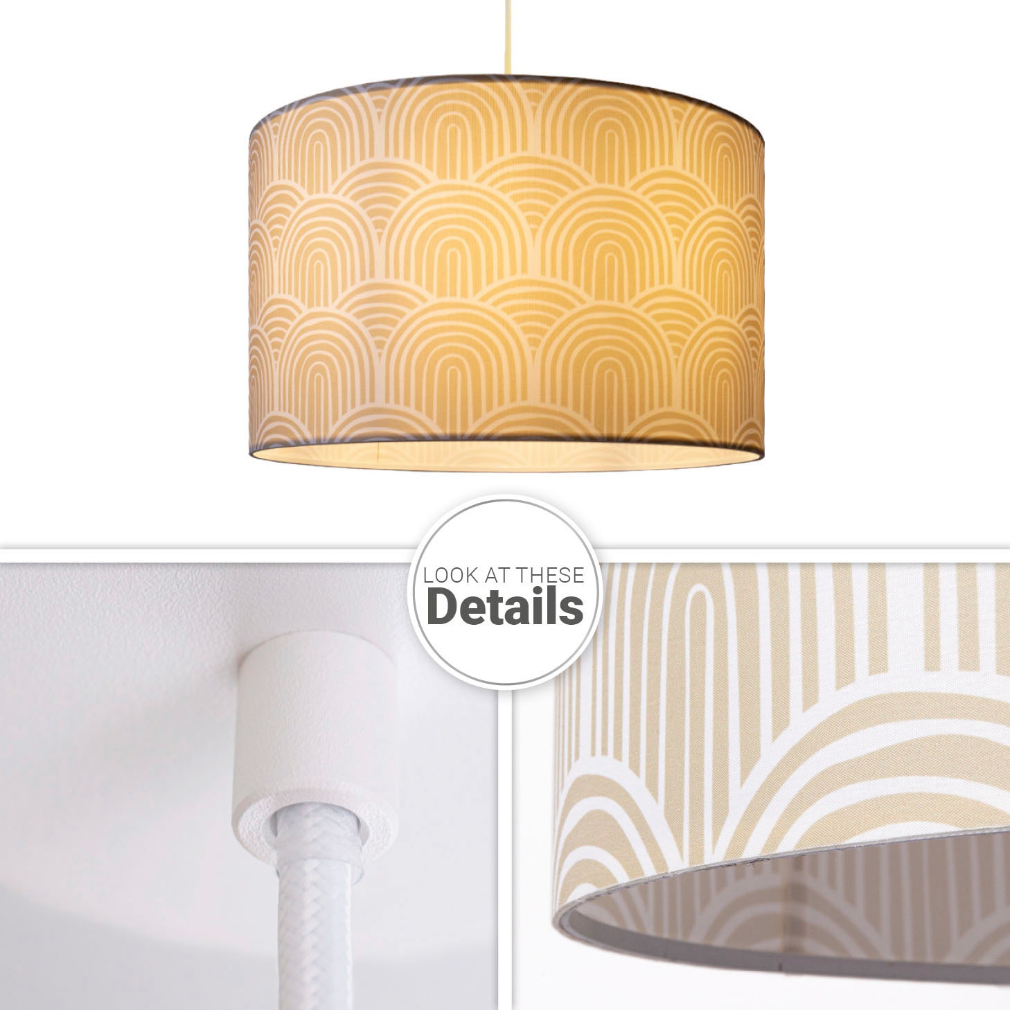 Paco Home Pendelleuchte »Hugo Pillar«, Leuchtmittel E27 | ohne Leuchtmittel, Hängeleuchte Wohnzimmerlampe Mit Schirm Modern Abstrakt Vintage