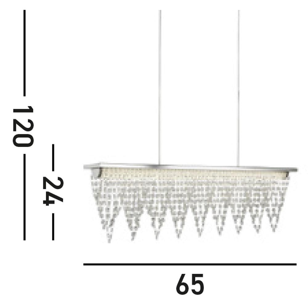Searchlight Hängeleuchte »Drape LED Bar Pendant - Chrome Metal & Clear Crystal« LED-Modul 1 Stk. Neutralweiß