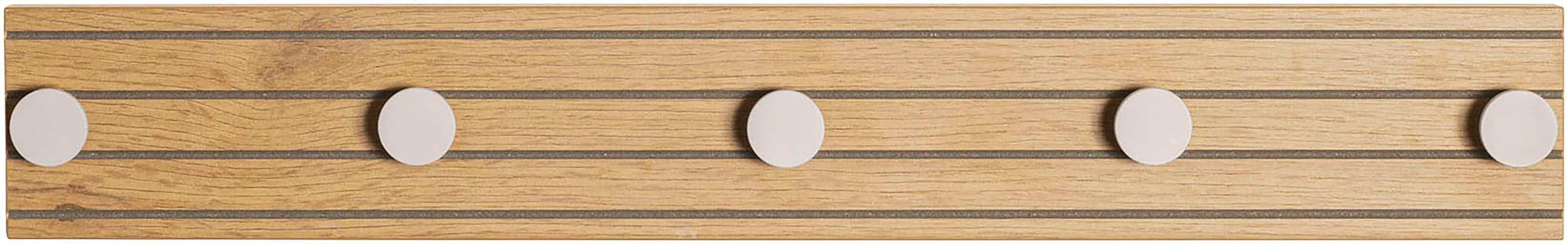 HAKU Wandgarderobe "Flurgarderobe, Garderobe, Garderobenhaken, Garderobenleiste," 1 Stk. tlg. rechteckig - aus MDF Braun - B/T/H 60/4/9 cm