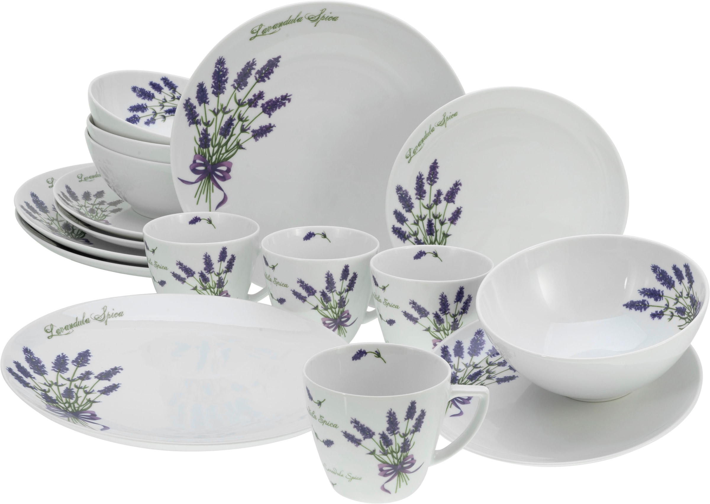 CreaTable Kombiservice "Home Lavendel" Lavendel-Dekor günstig online kaufen