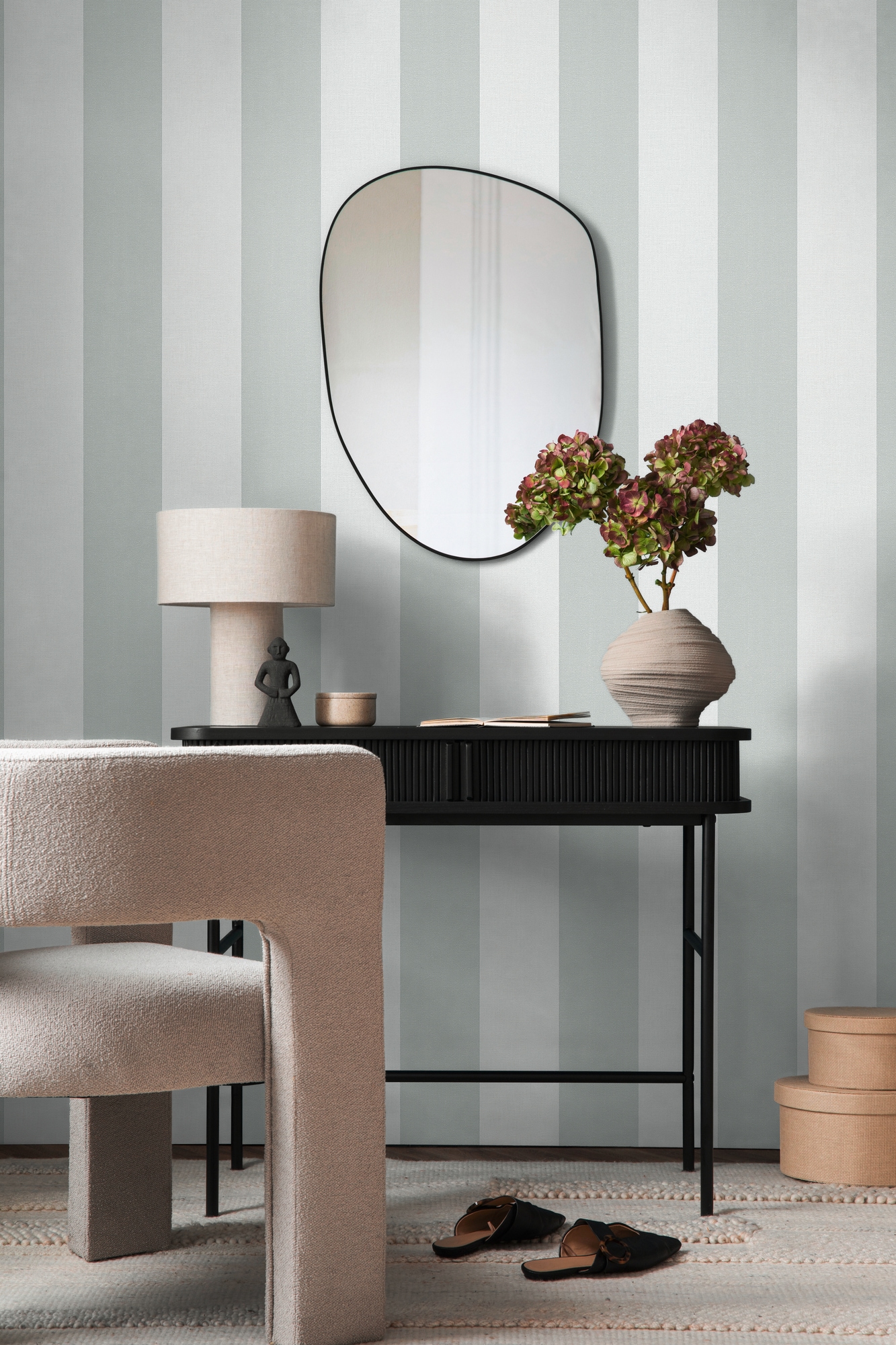 A.S. Création Vliestapete »Pure Elegance Streifen Tapete Mustertapete Landhaus Landhaus«, matt, Vliestapete gestreift für Schlafzimmer Küche Wohnzimmer Streifen Flur