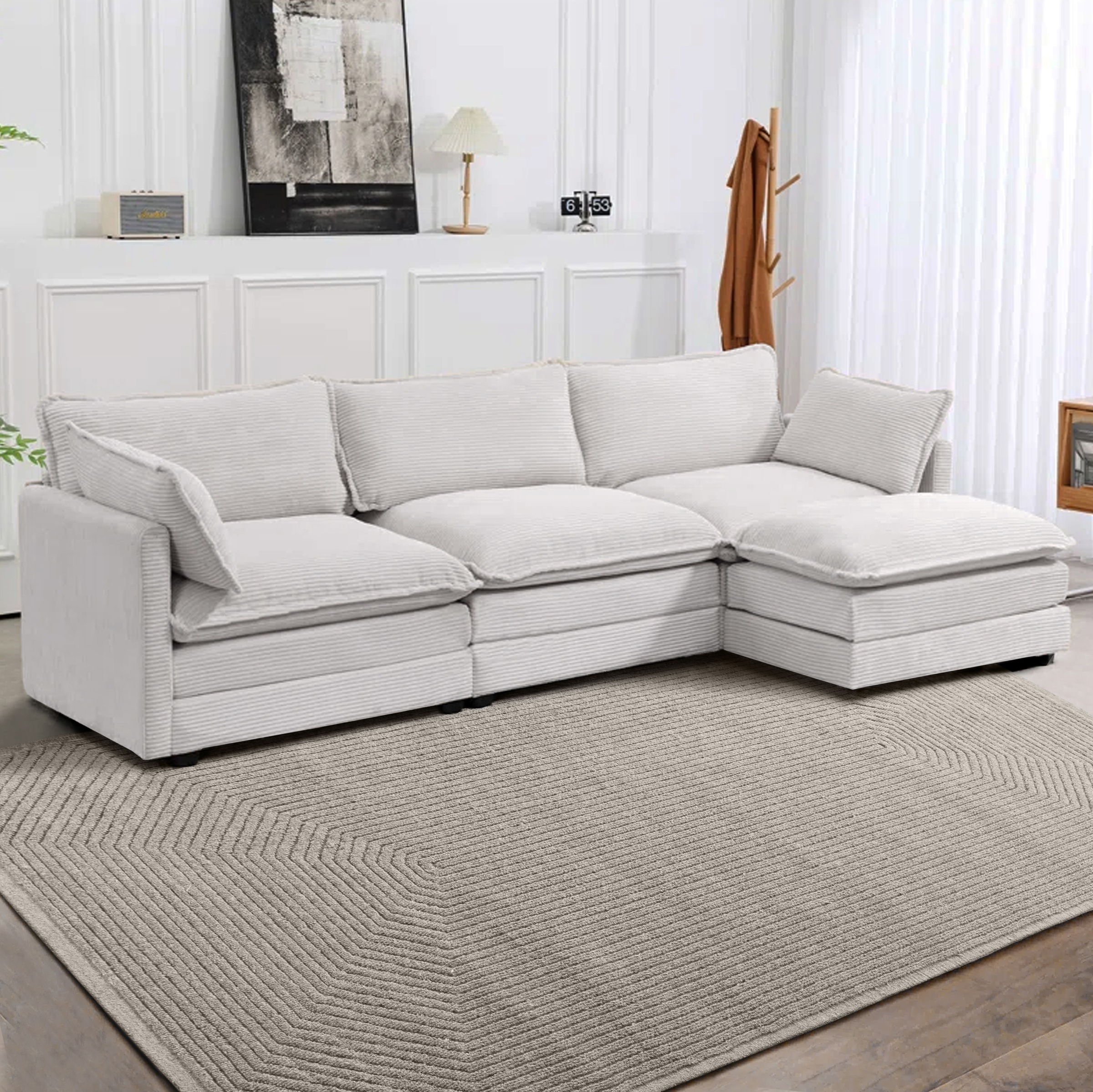 my home Wollteppich »Sola«, rechteckig, 12 mm Höhe, Hoch-Tief-Struktur, Handgearbeitet,Wohnzimmer, Schlafzimmer, Esszimmer