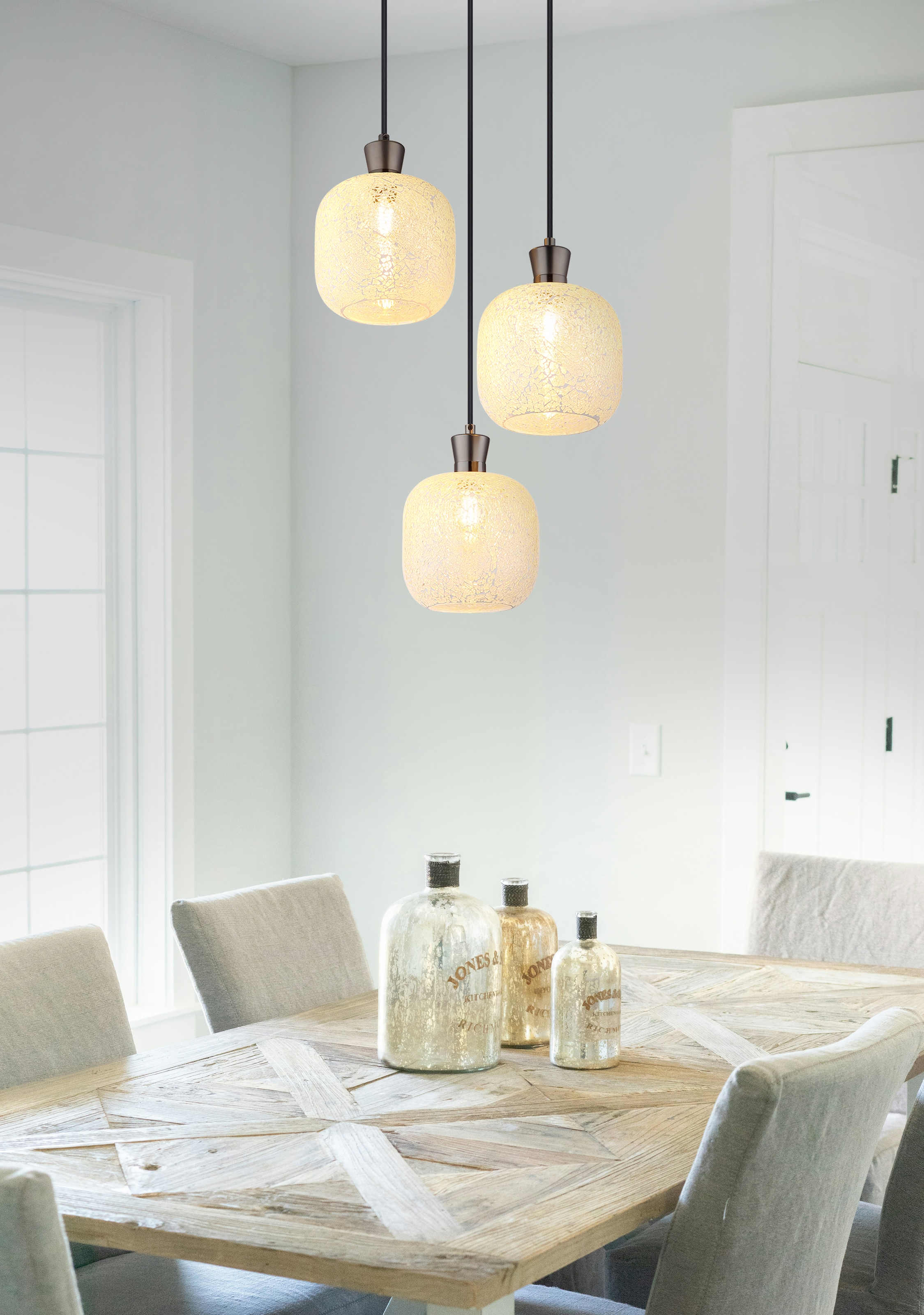 GLOBO LIGHTING Hängeleuchte »BROKANA« E14 1 Stk. Hängeleuchte für Esszimmer & Wohnzimmer Mosaik